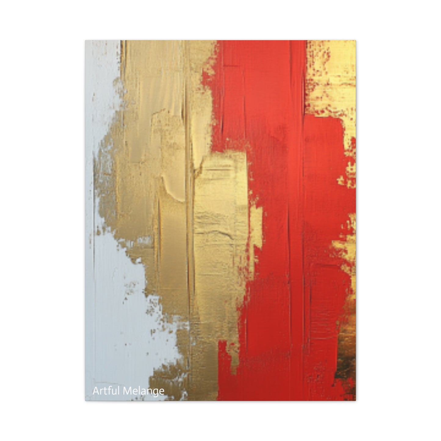 Acrylic Abstract Canvas Print - Homage to the Divine Nine/Red White and Gold 2