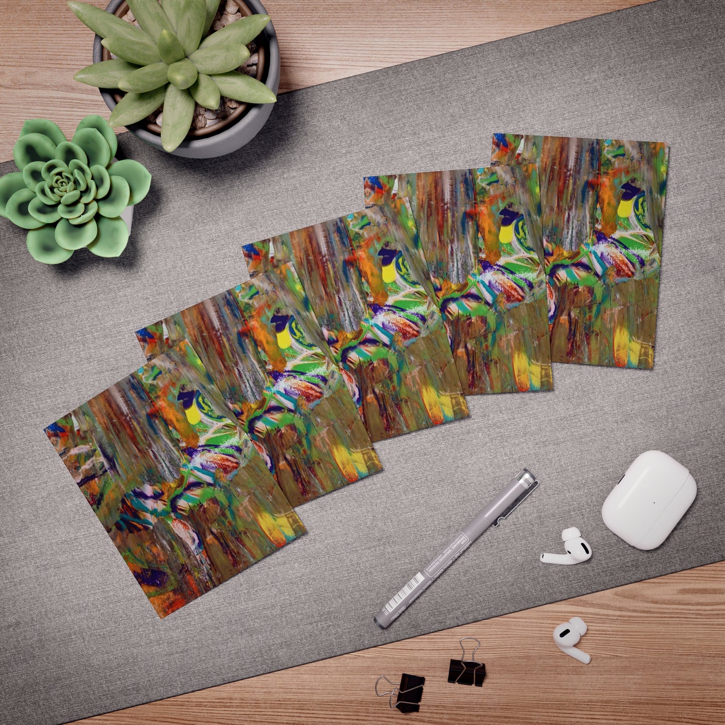 Elegance in Ink:  Abstract Art Note Card Set(5-Pack)