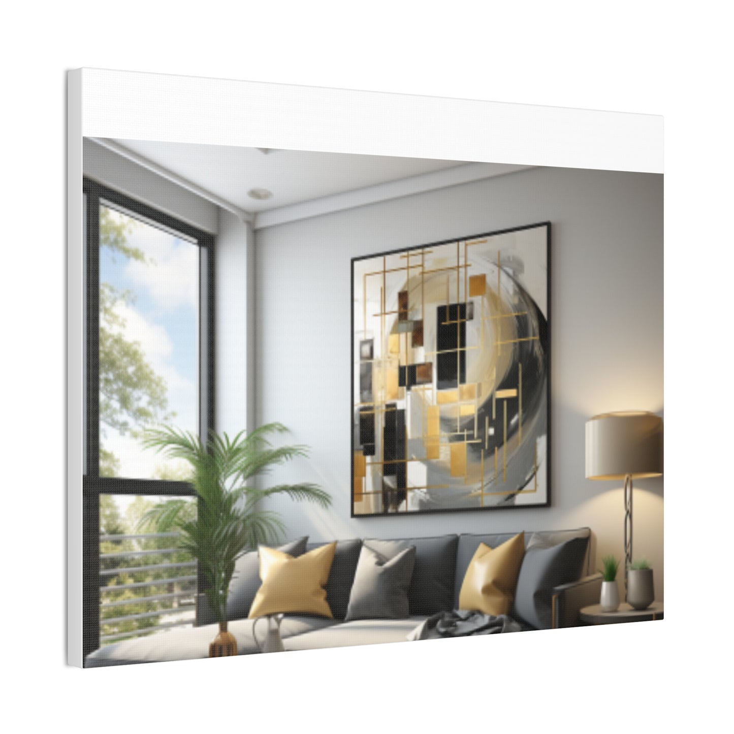 Gold and Black Elegance: A Symphony of Sophistication Canvas Print