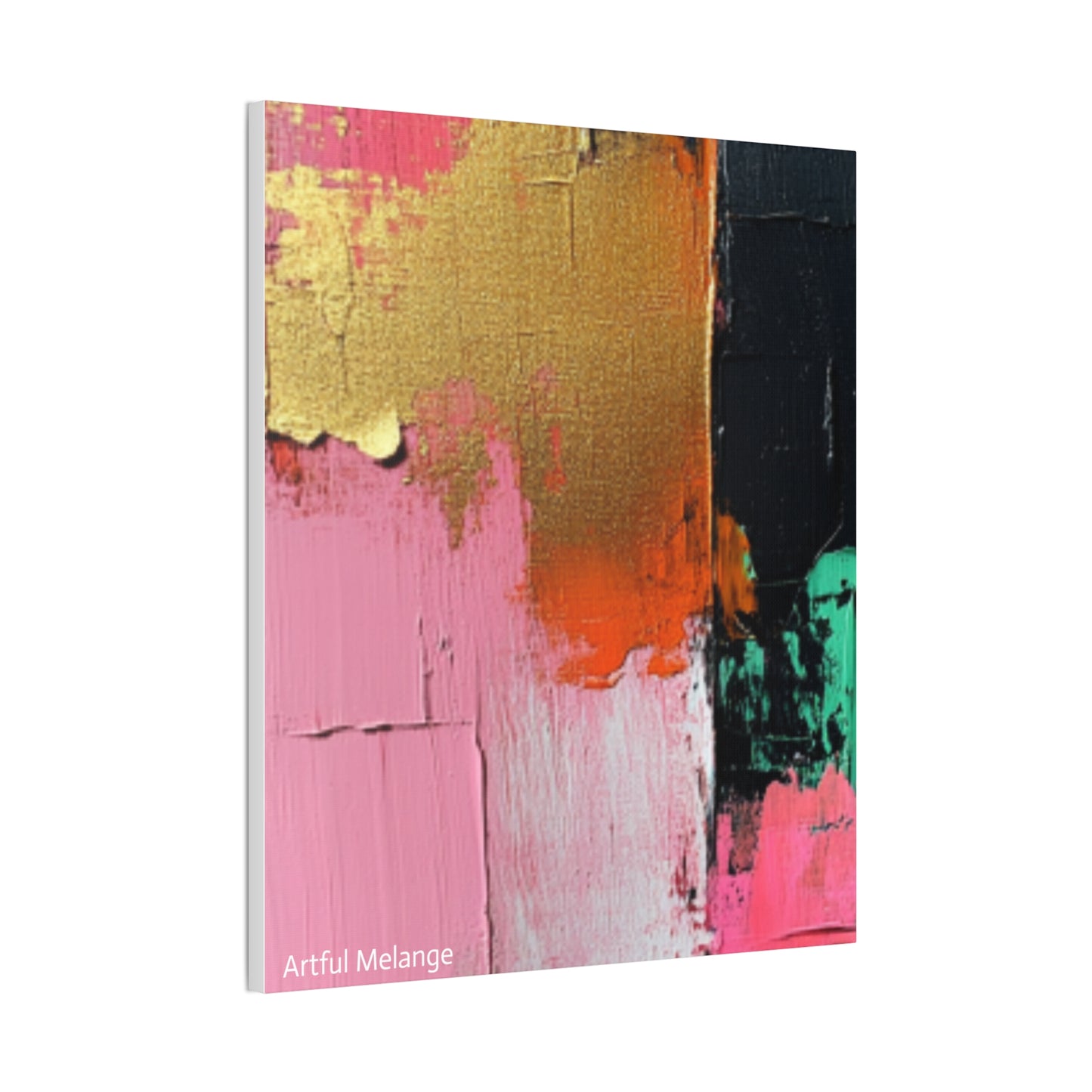 Acrylic Abstract Canvas Print - Homage to the Divine Nine/Pink Green Black and Gold 7