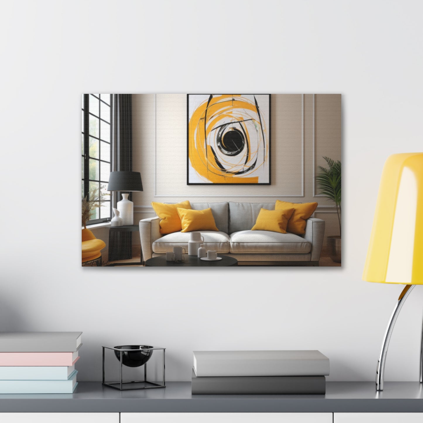 Timeless Elegance: Refined Yellow Hues Canvas Print for Sophisticated Living Spaces