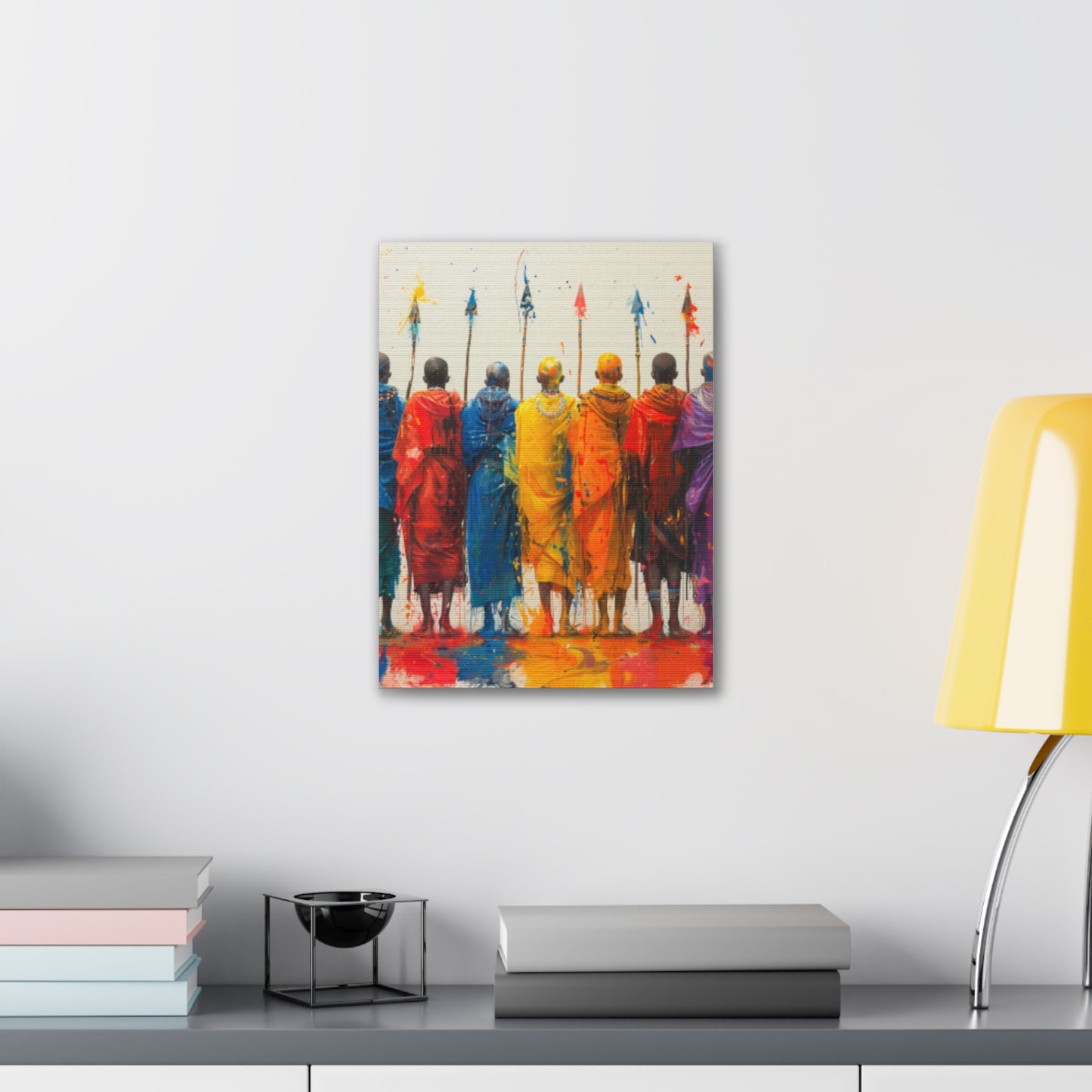 Masai Warriors Abstract Canvas Print