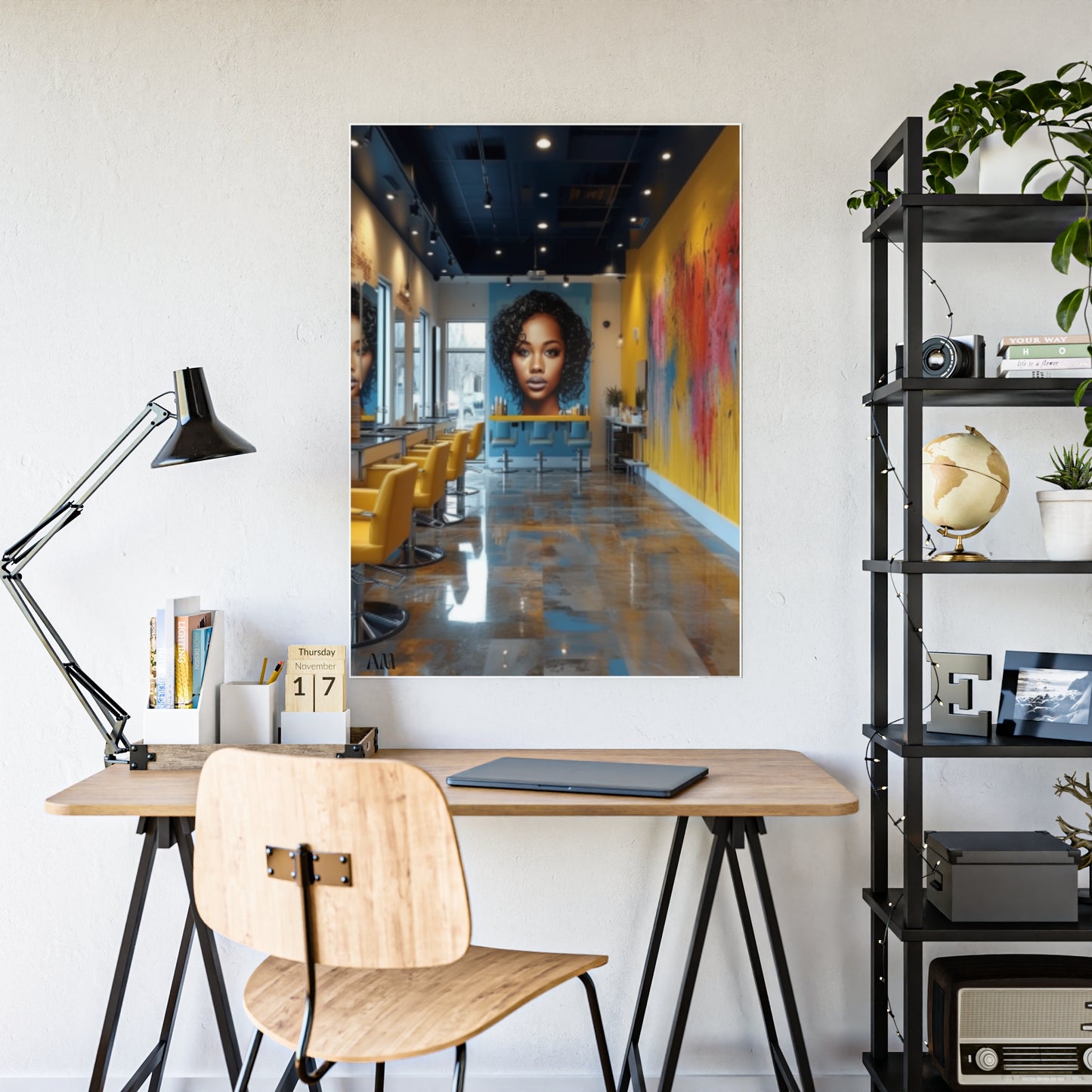 Black Hair Salon Interiors: Poster Prints Celebrating Style