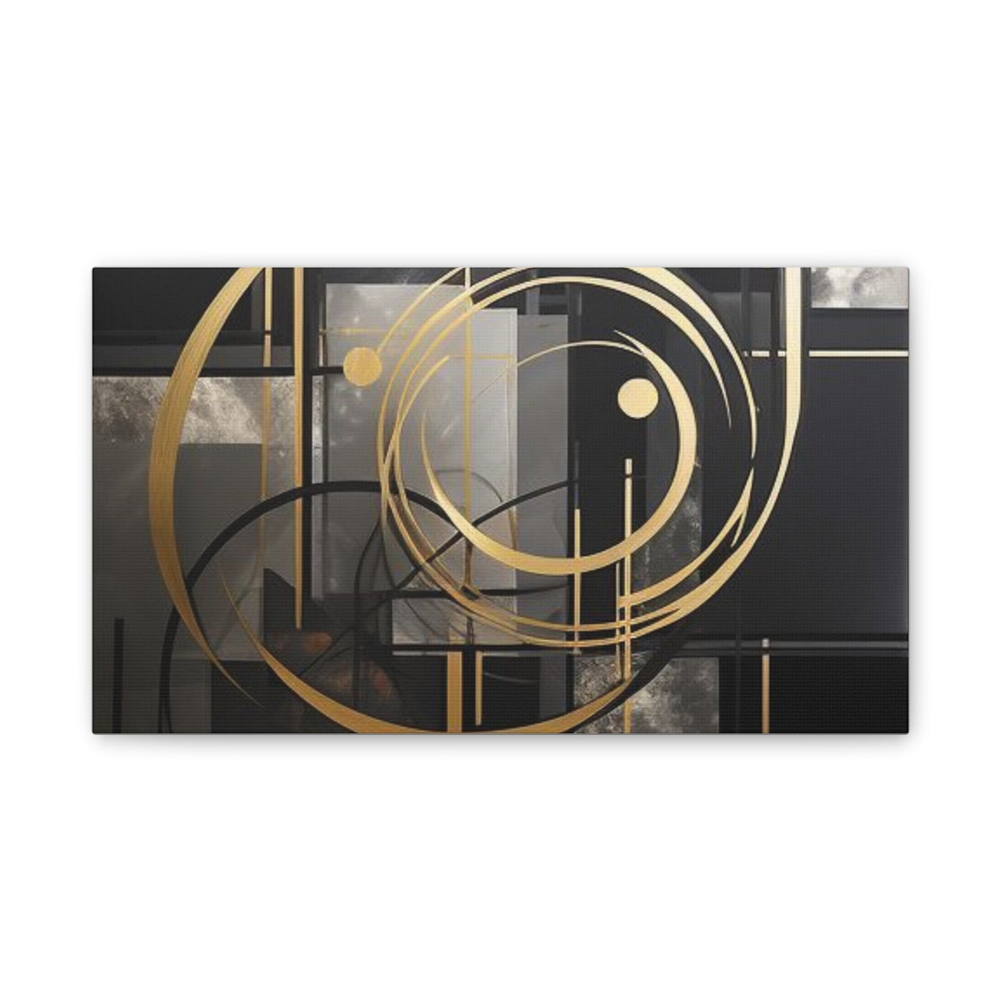 Gold and Black Elegance: A Symphony of Sophistication Canvas Print