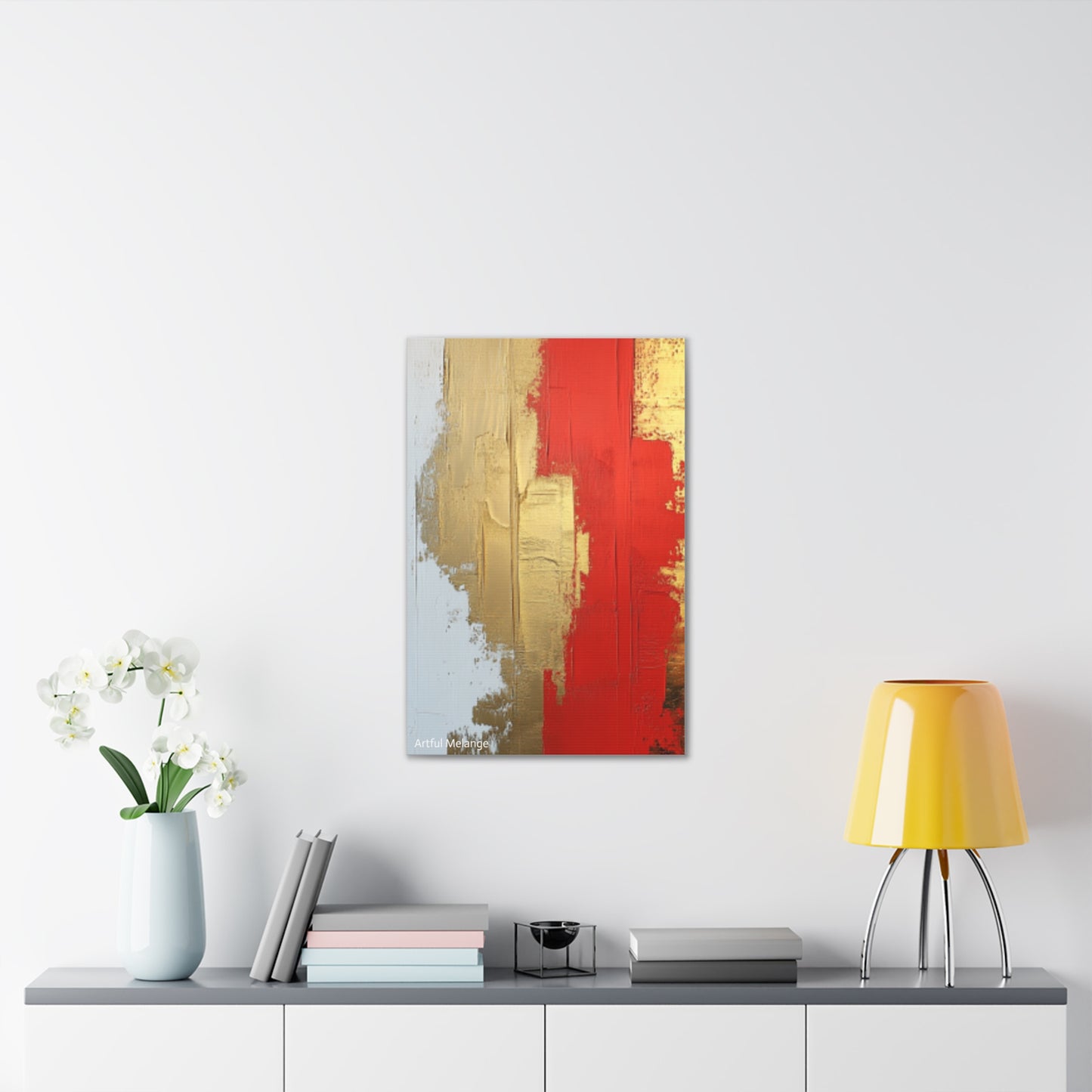 Acrylic Abstract Canvas Print - Homage to the Divine Nine/Red White and Gold 2