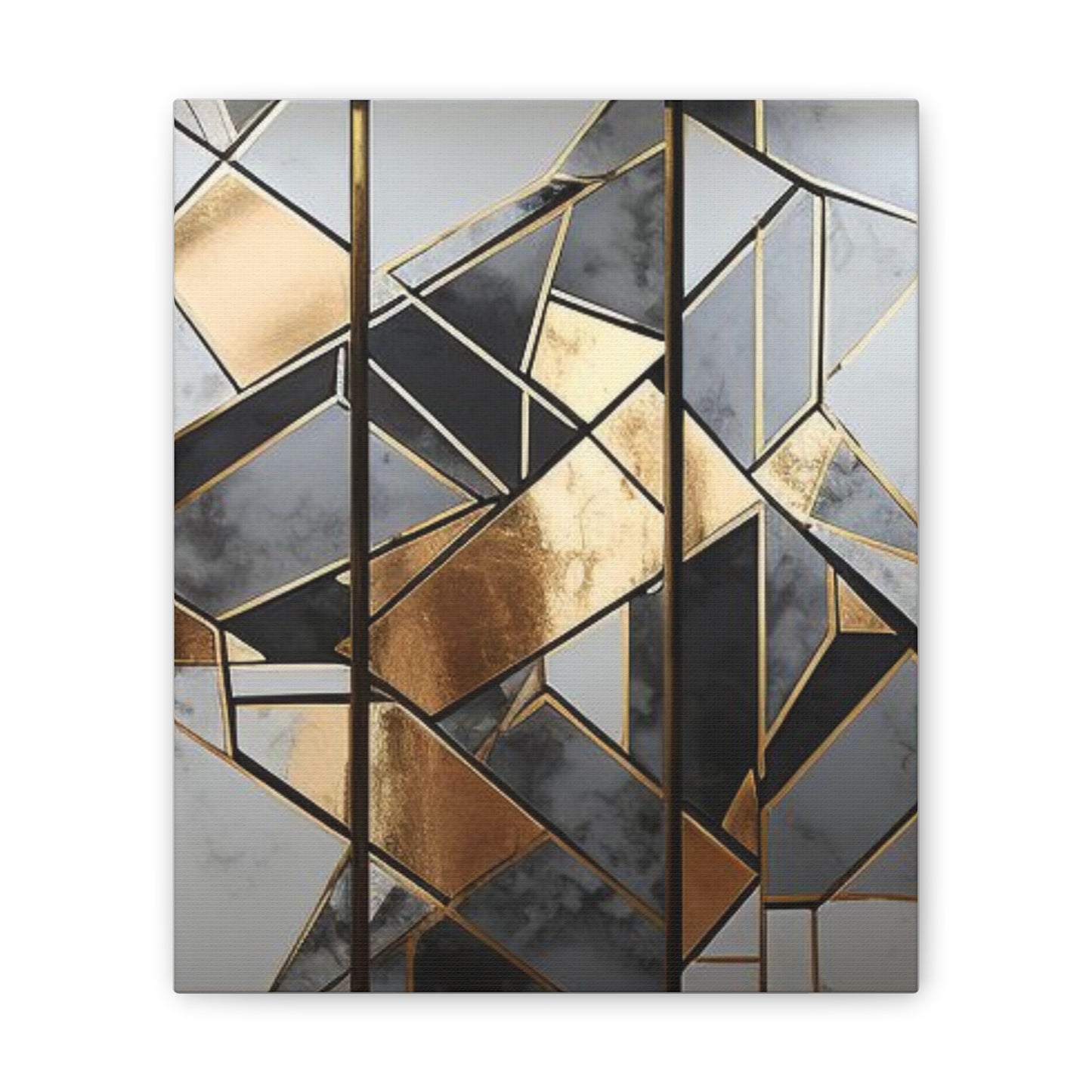 Gold and Black Elegance: A Symphony of Sophistication Canvas Print