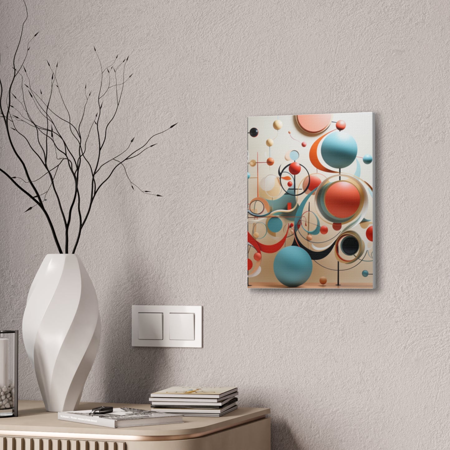 Harmony in Cyan and Peach- Graphic Print