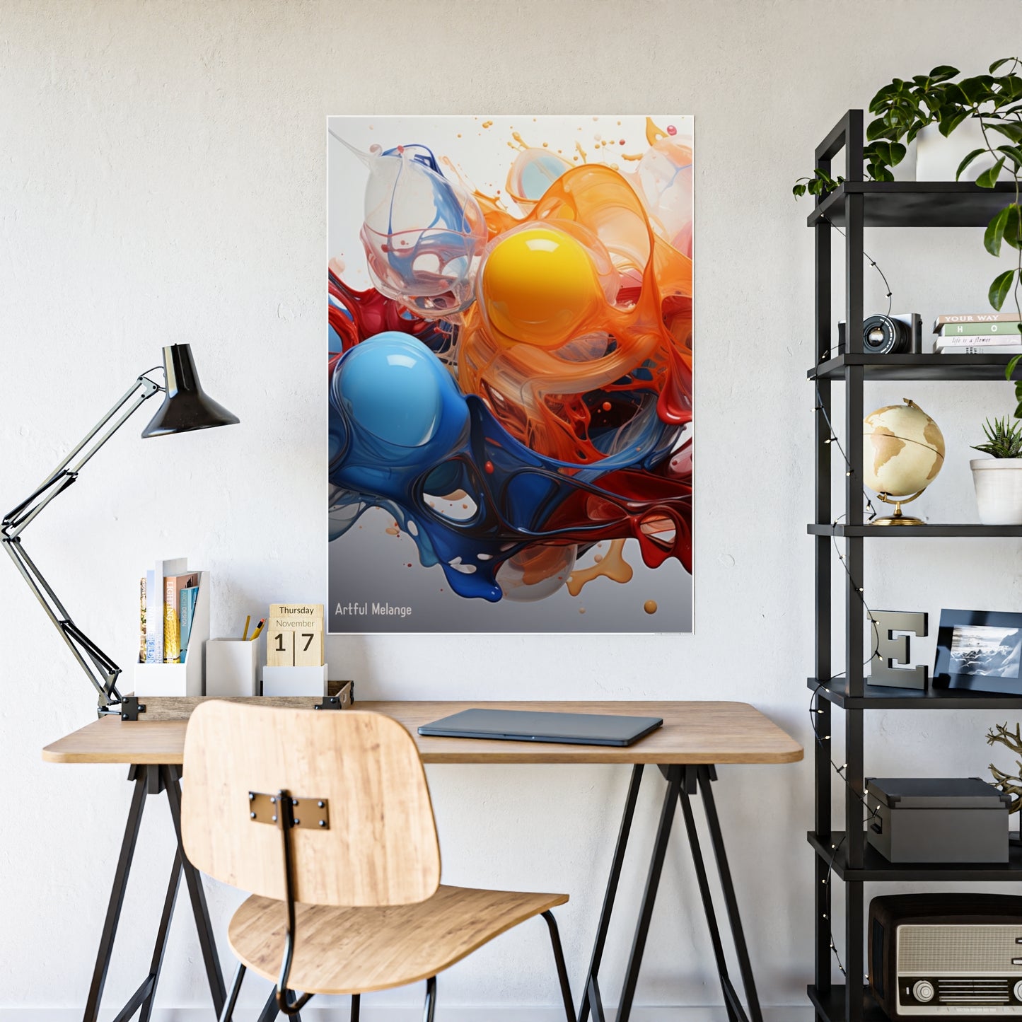 Gleaming   Acrylic Abstract Poster: A Spectrum of Colorful Elegance