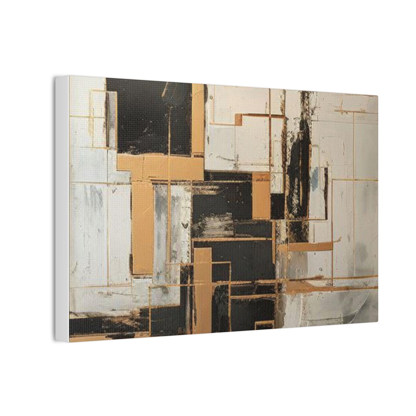 Gold and Black Elegance: A Symphony of Sophistication Canvas Print