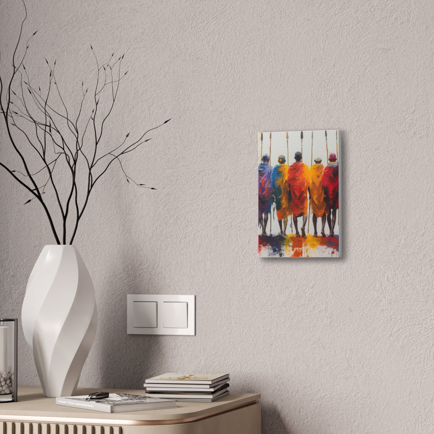 Masai Warriors Abstract Canvas Print