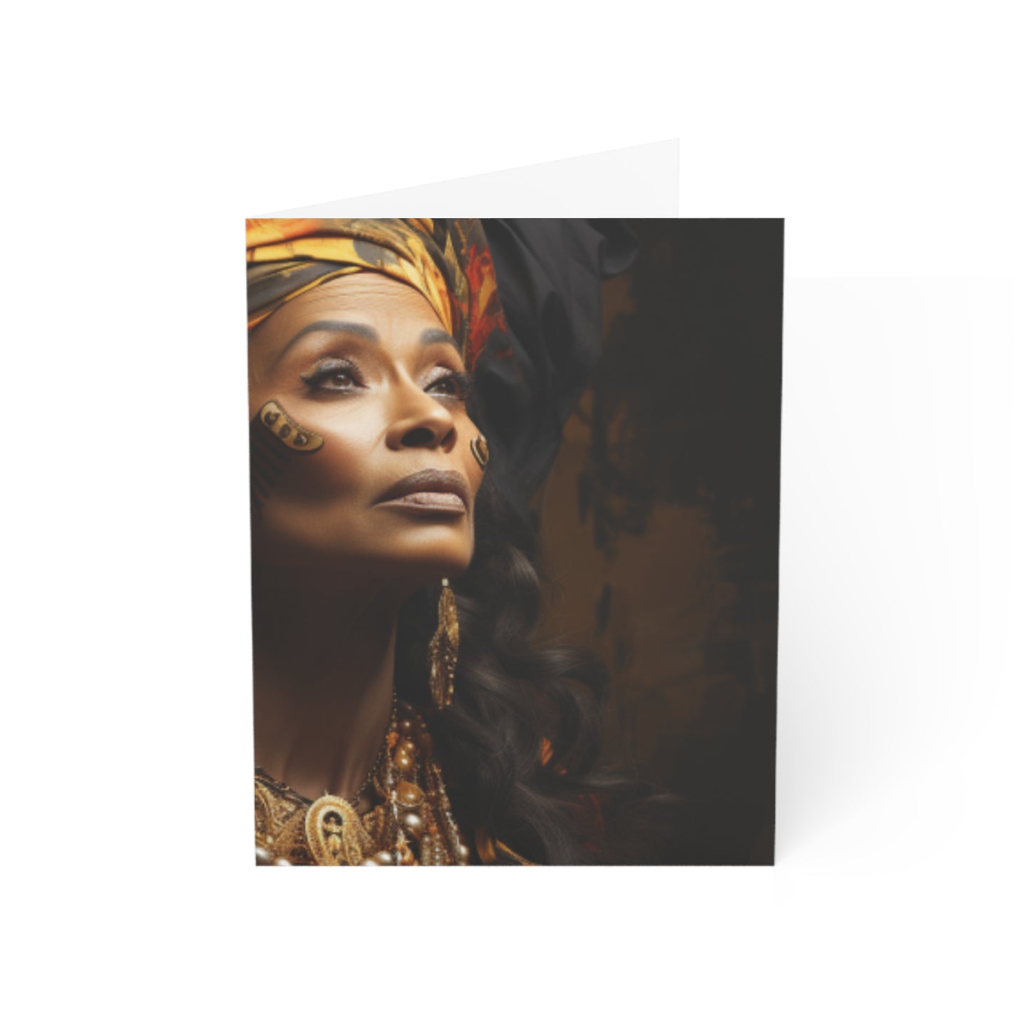 A Tapestry of Grace Note Cards: Showcasing Regal Black Women as African Royalty 1, 10, 30, and 50 pcs