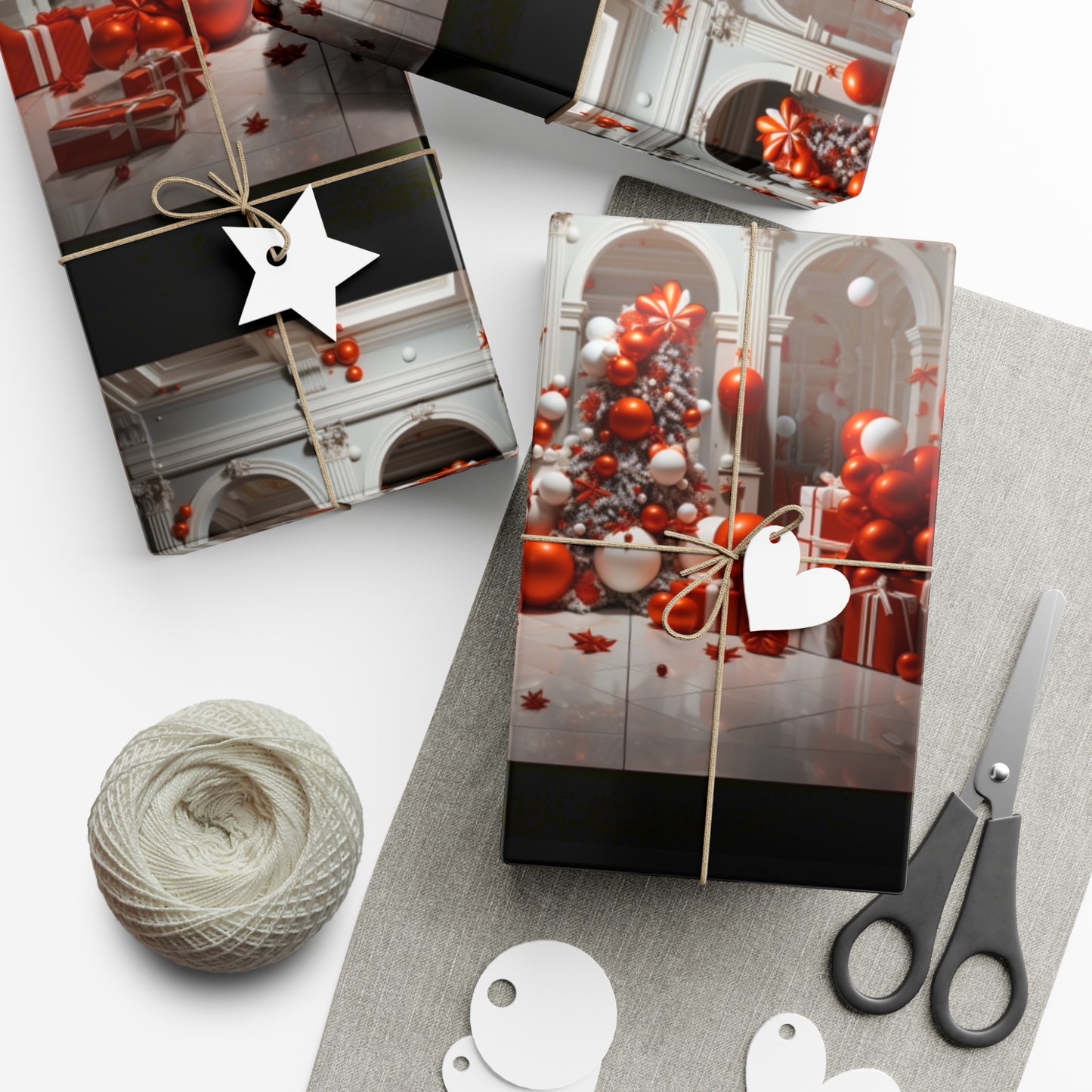 Elegant Red Holiday Wrapping Paper Collection – Elevate Your Gifts with Sophisticated Style