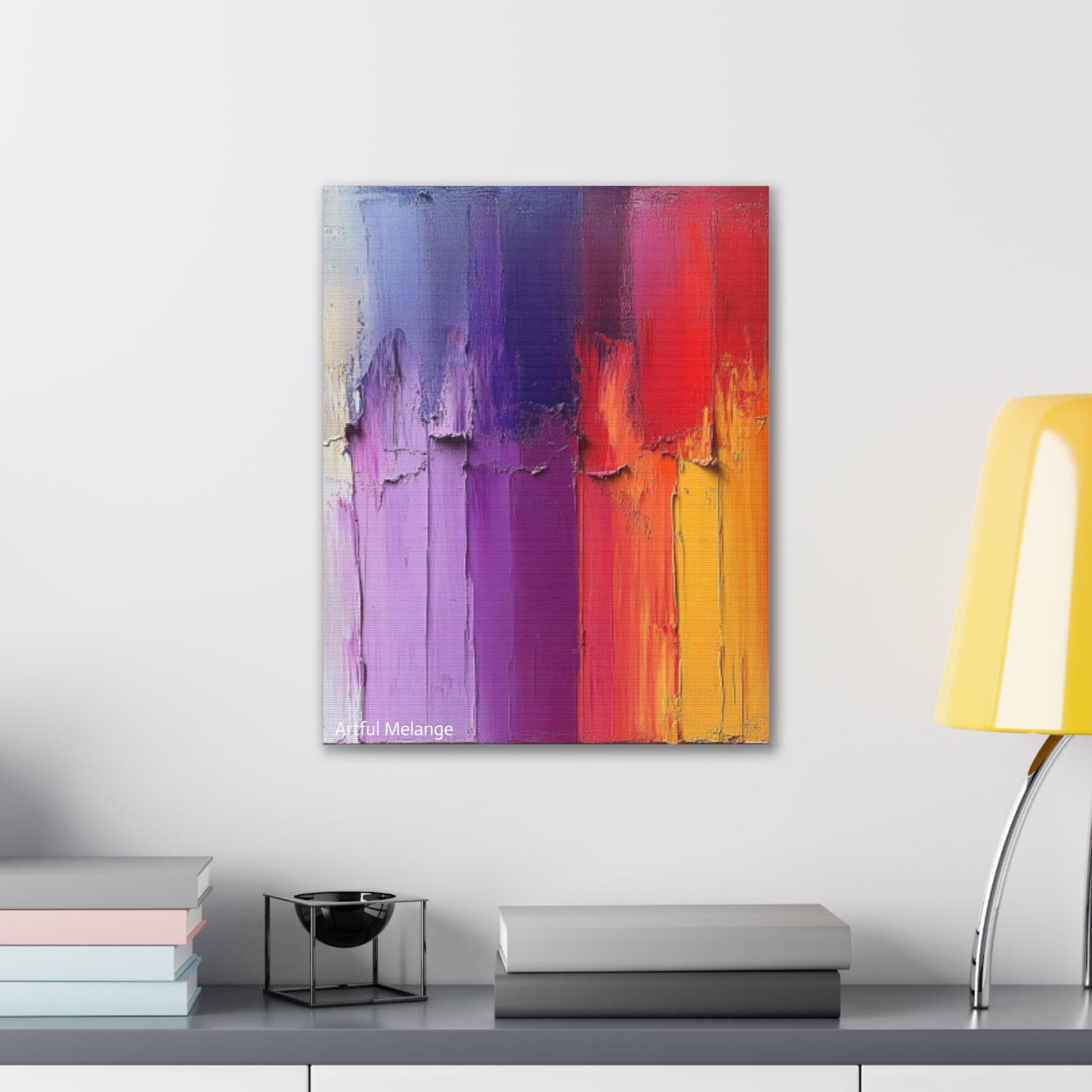 Acrylic Abstract Canvas Print - Homage to the Divine Nine/Red White Purple and Gold 4