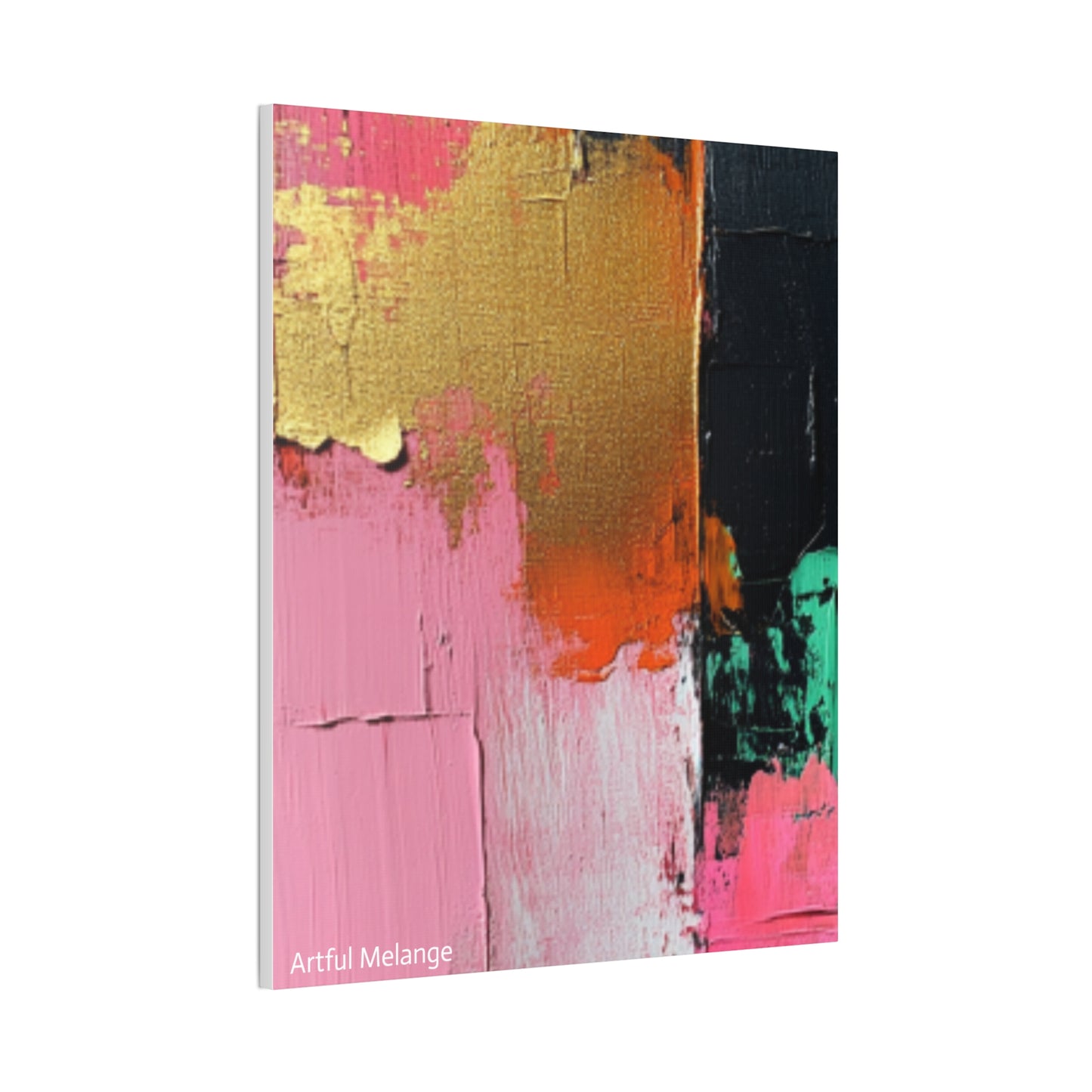 Acrylic Abstract Canvas Print - Homage to the Divine Nine/Pink Green Black and Gold 7