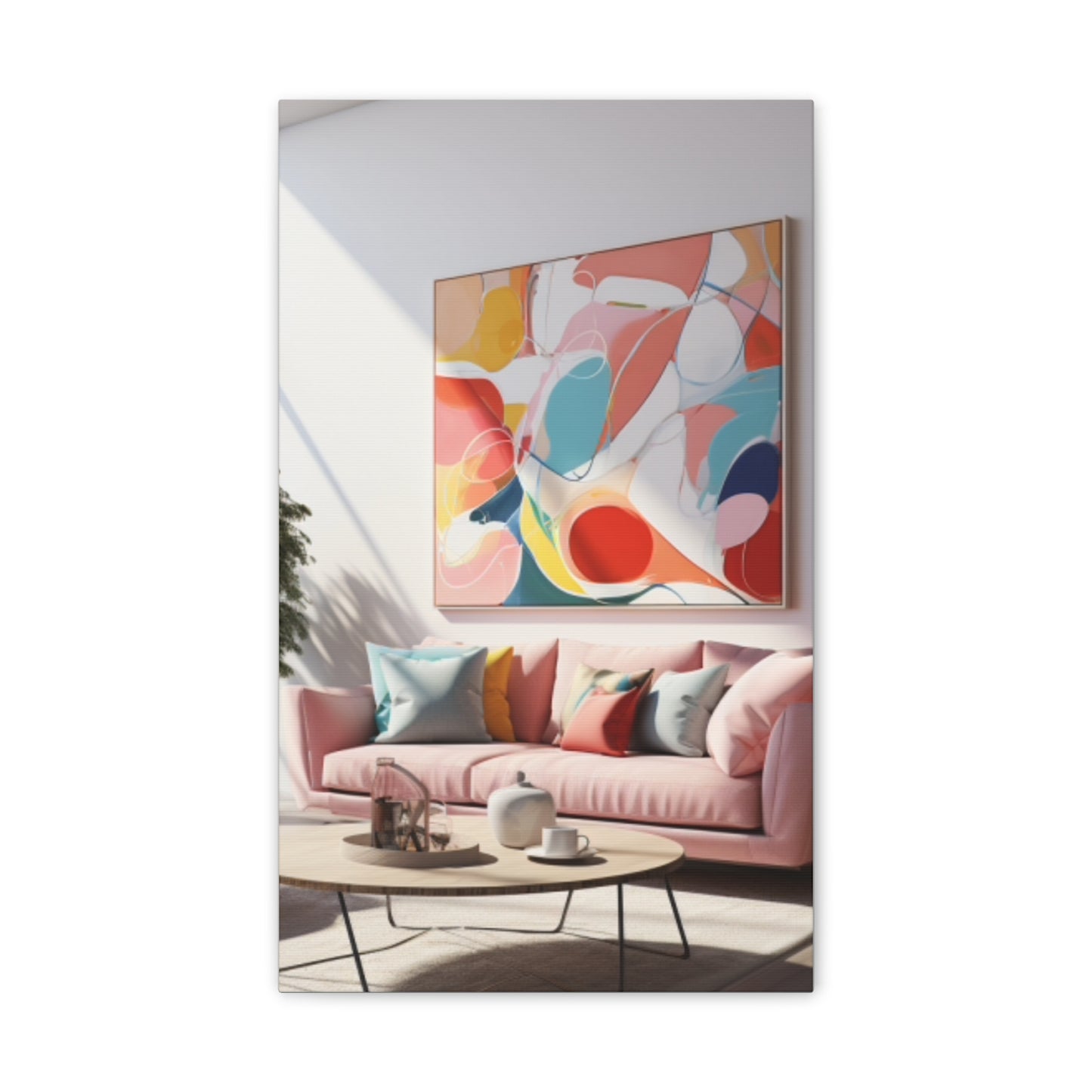 Timeless Elegance: Refined Pink Hues Canvas Print for Sophisticated Living Spaces