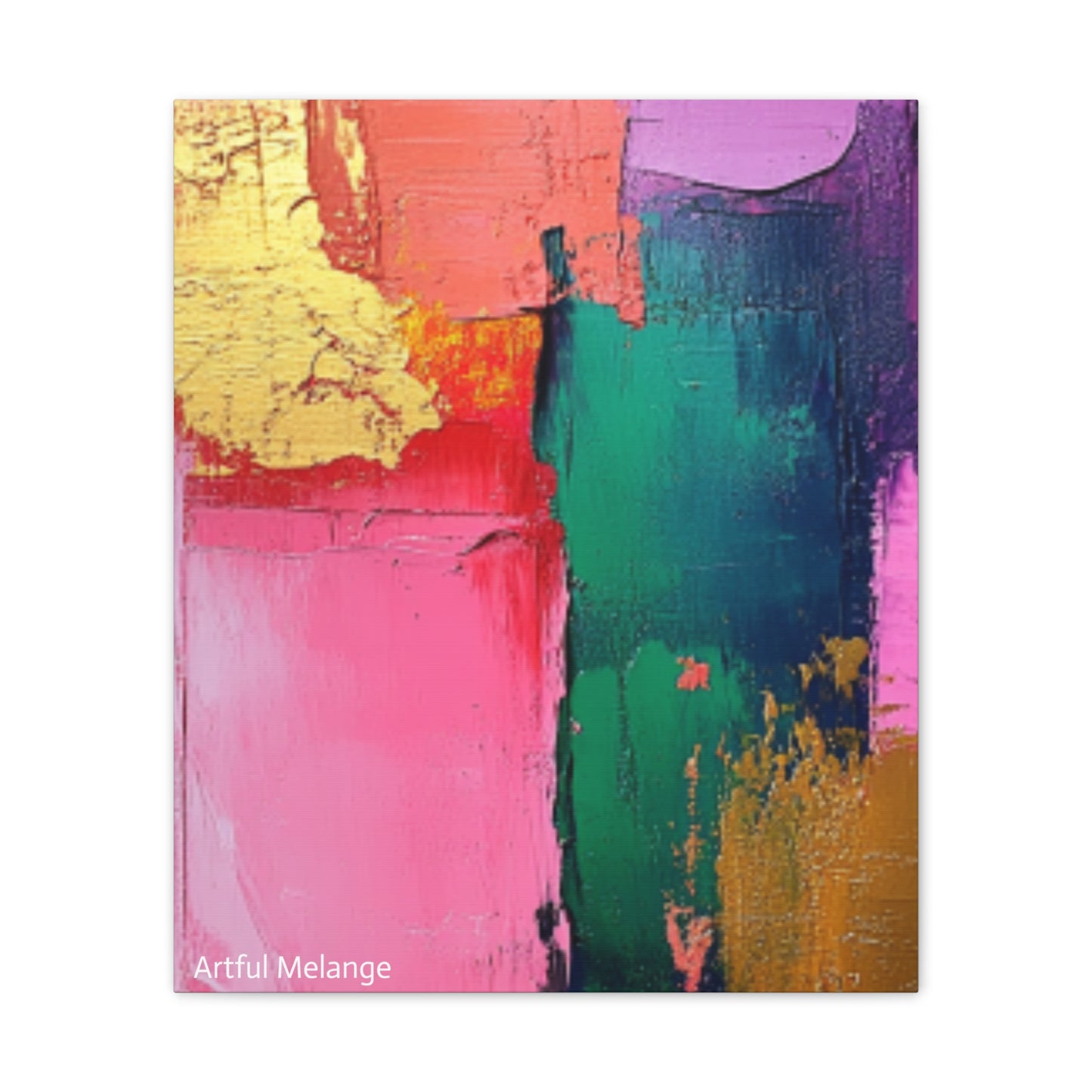 Acrylic Abstract Canvas Print - Homage to the Divine Nine/Pink Green Purple and Gold 1