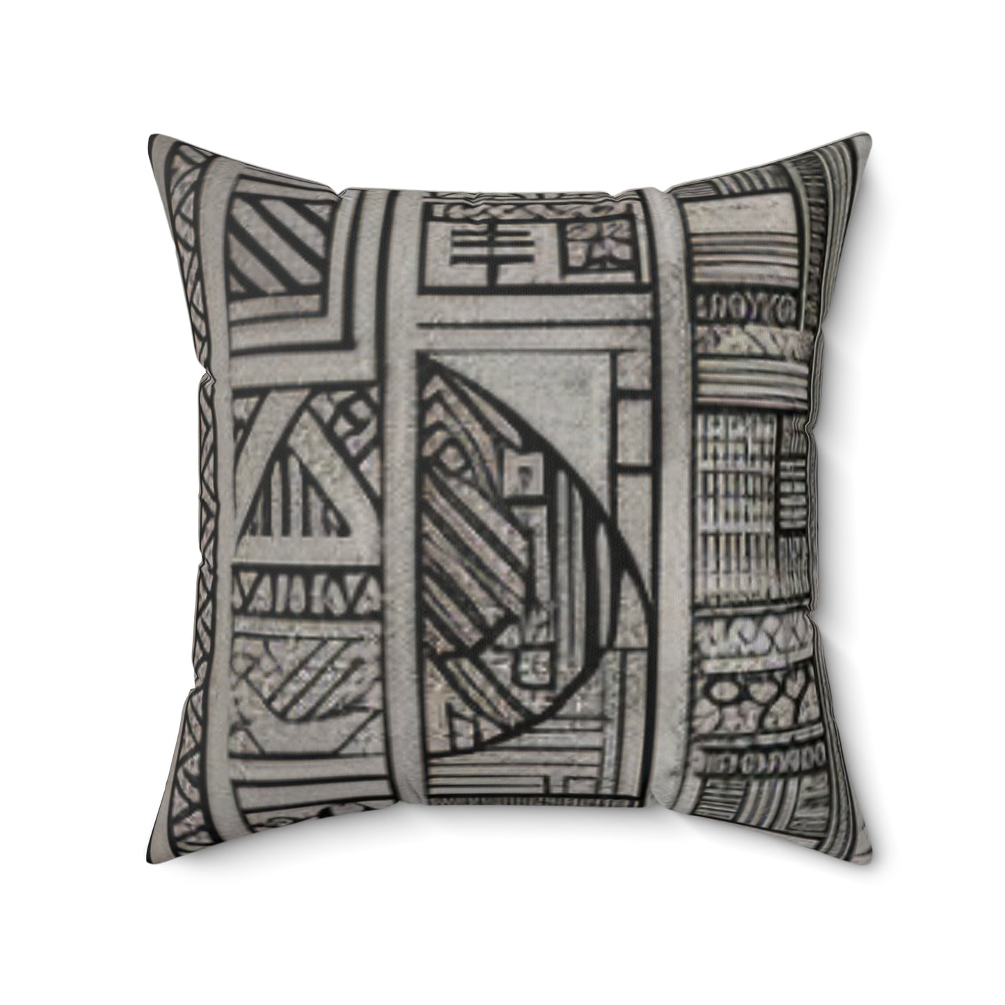 African Mud Cloth Design Square Pillow