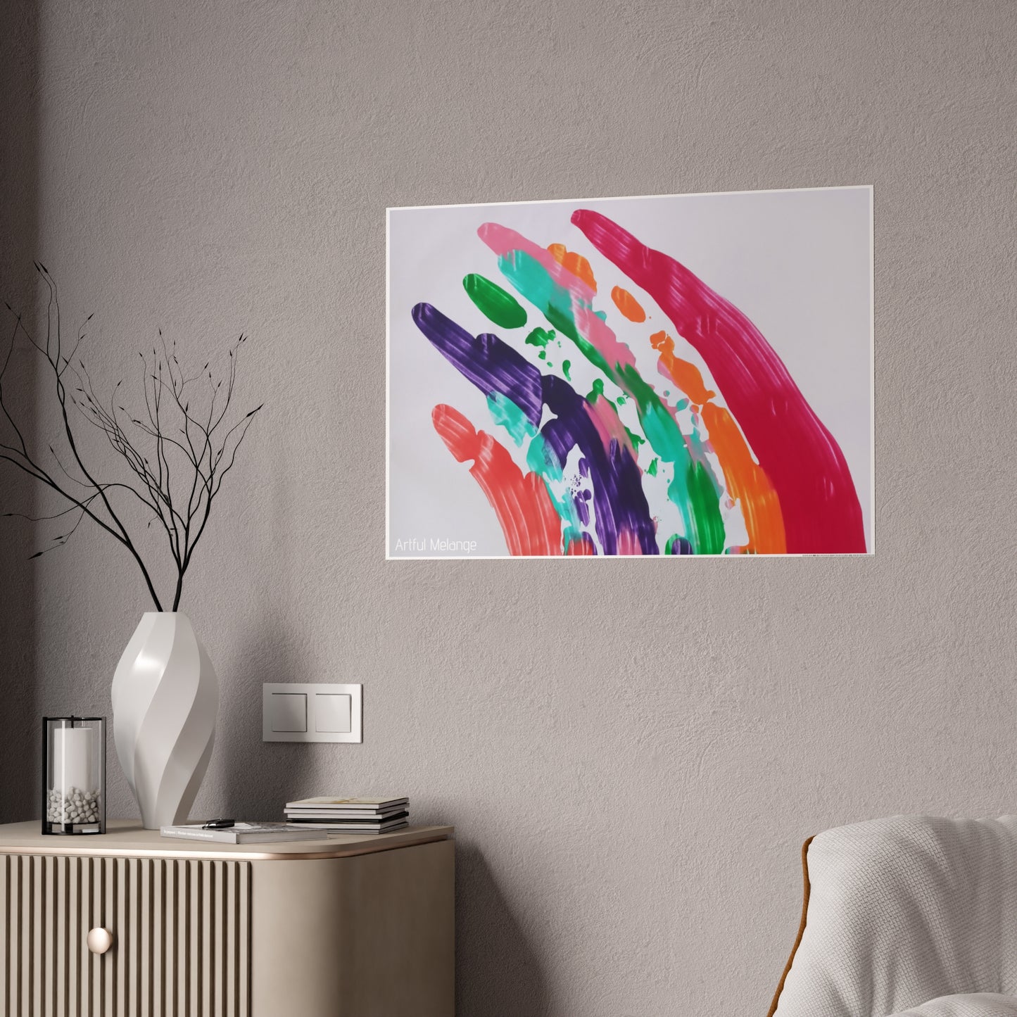 Gleaming Acrylic Abstract Poster: A Spectrum of Colorful Elegance