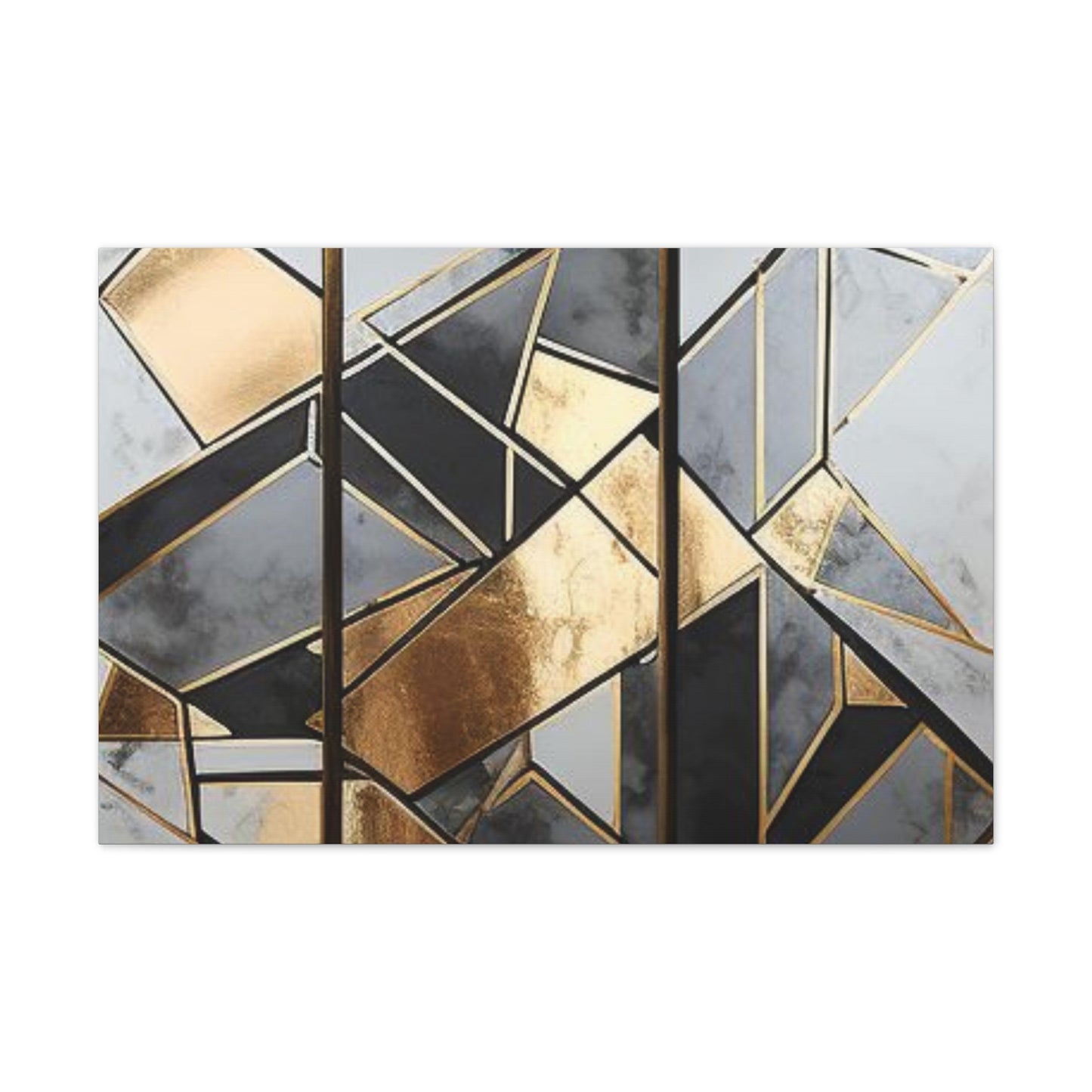 Gold and Black Elegance: A Symphony of Sophistication Canvas Print