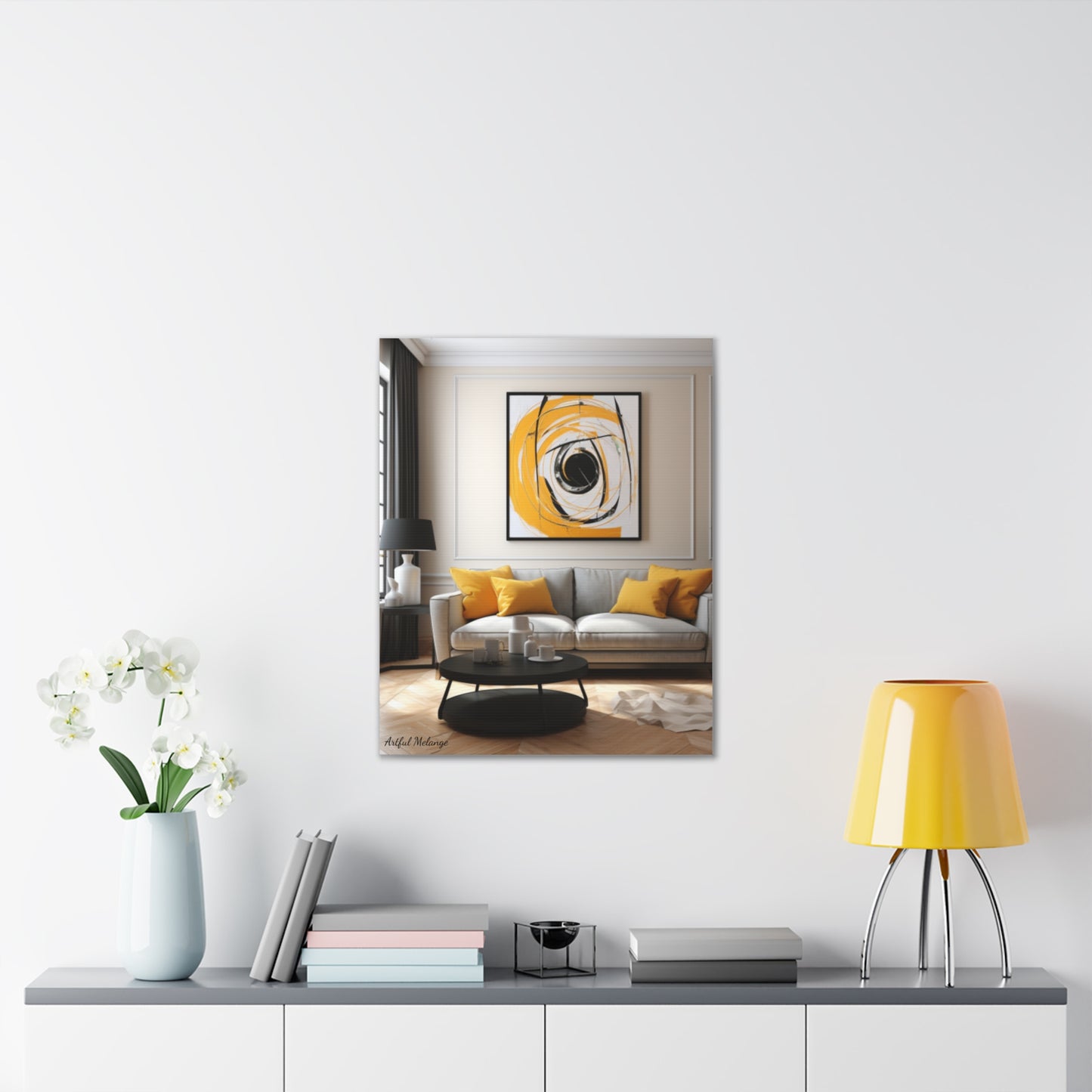 Timeless Elegance: Refined Yellow Hues Canvas Print for Sophisticated Living Spaces