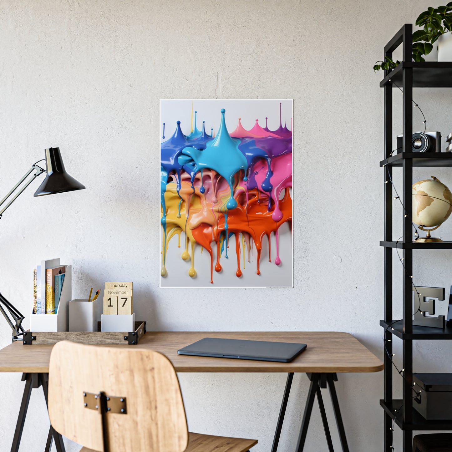 Gleaming Acrylic Abstract Poster: A Spectrum of Colorful Elegance