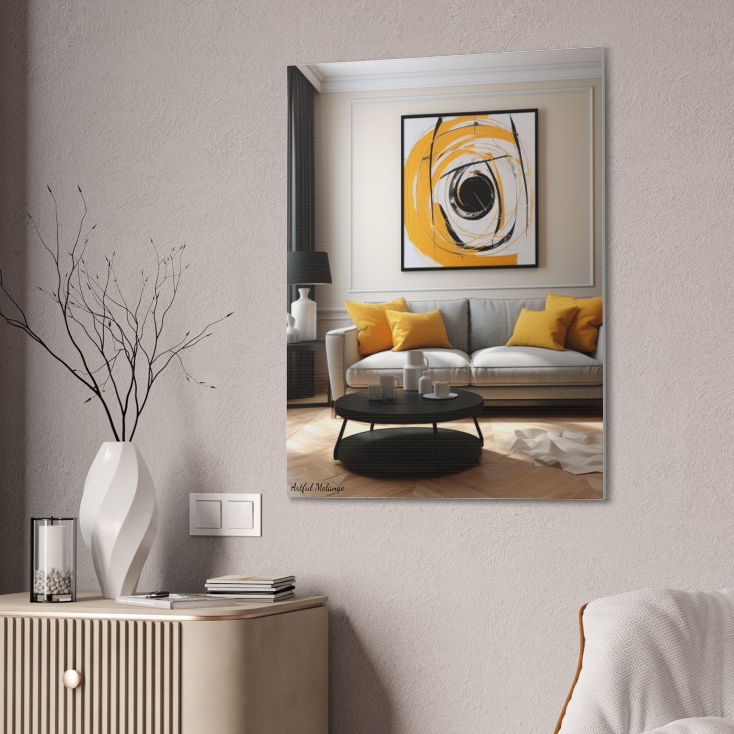 Timeless Elegance: Refined Yellow Hues Canvas Print for Sophisticated Living Spaces