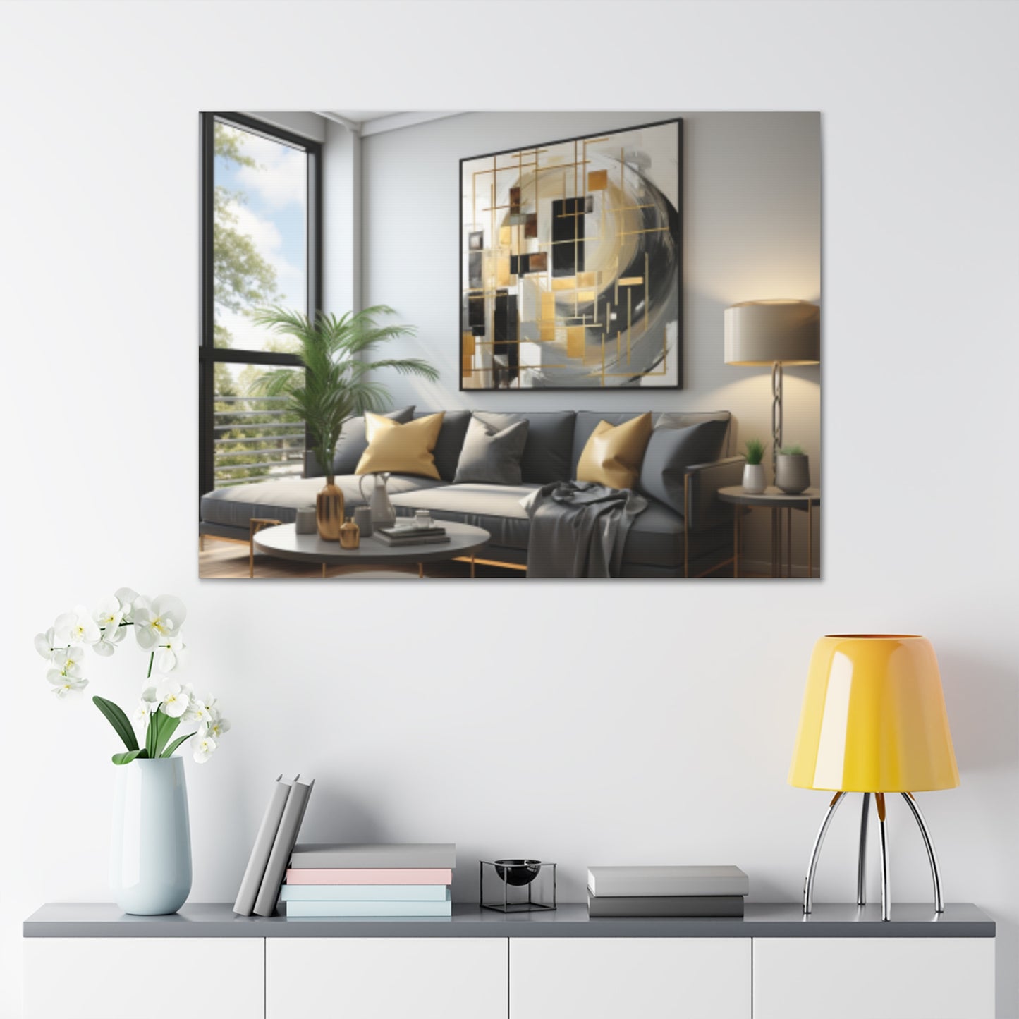 Gold and Black Elegance: A Symphony of Sophistication Canvas Print