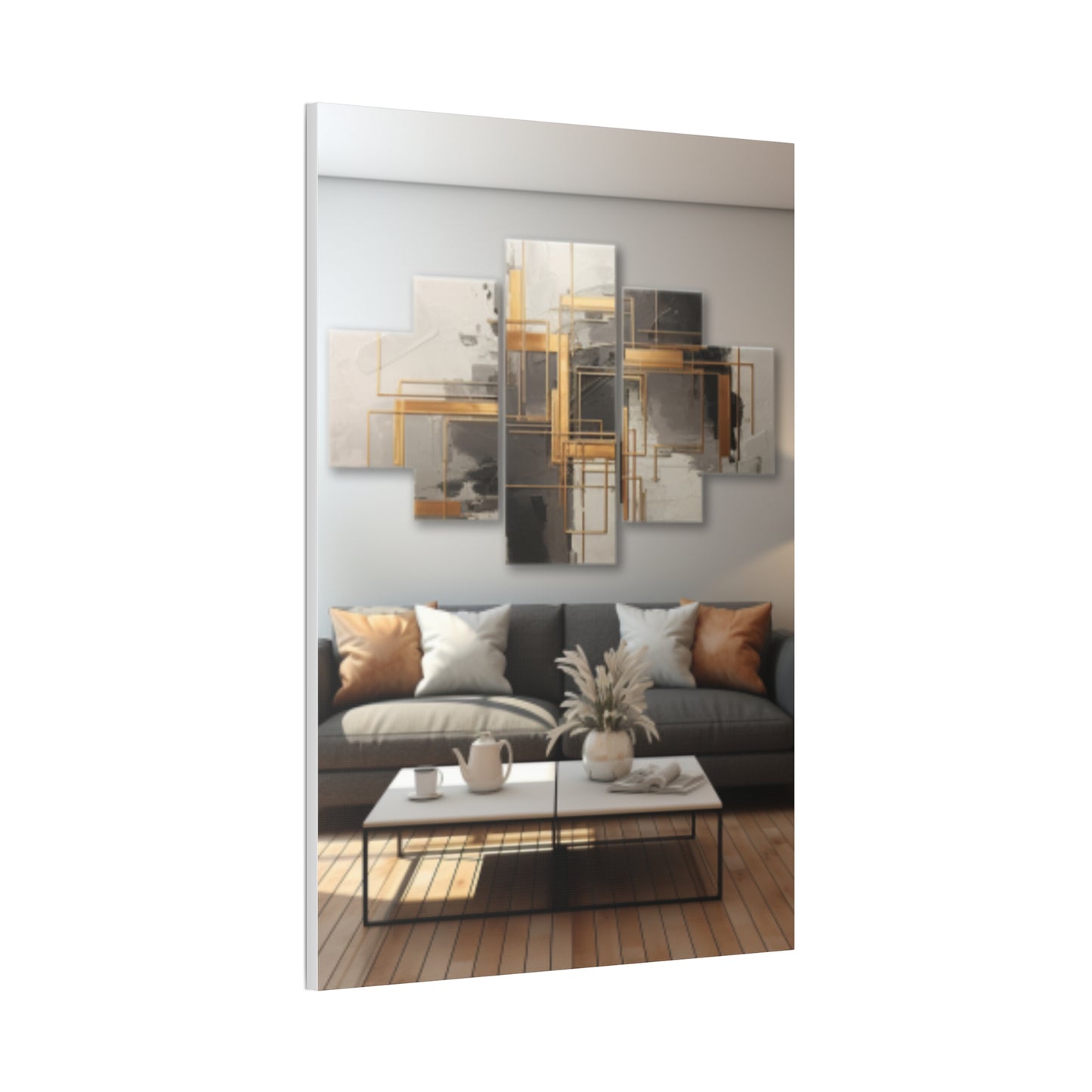 Gold and Black  Elegance: A Symphony of Sophistication Canvas Print