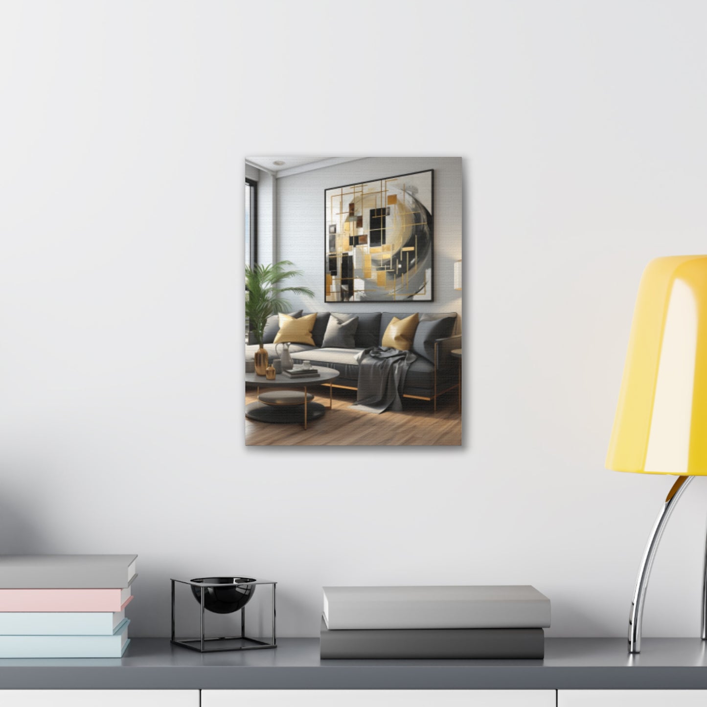 Gold and Black Elegance: A Symphony of Sophistication Canvas Print