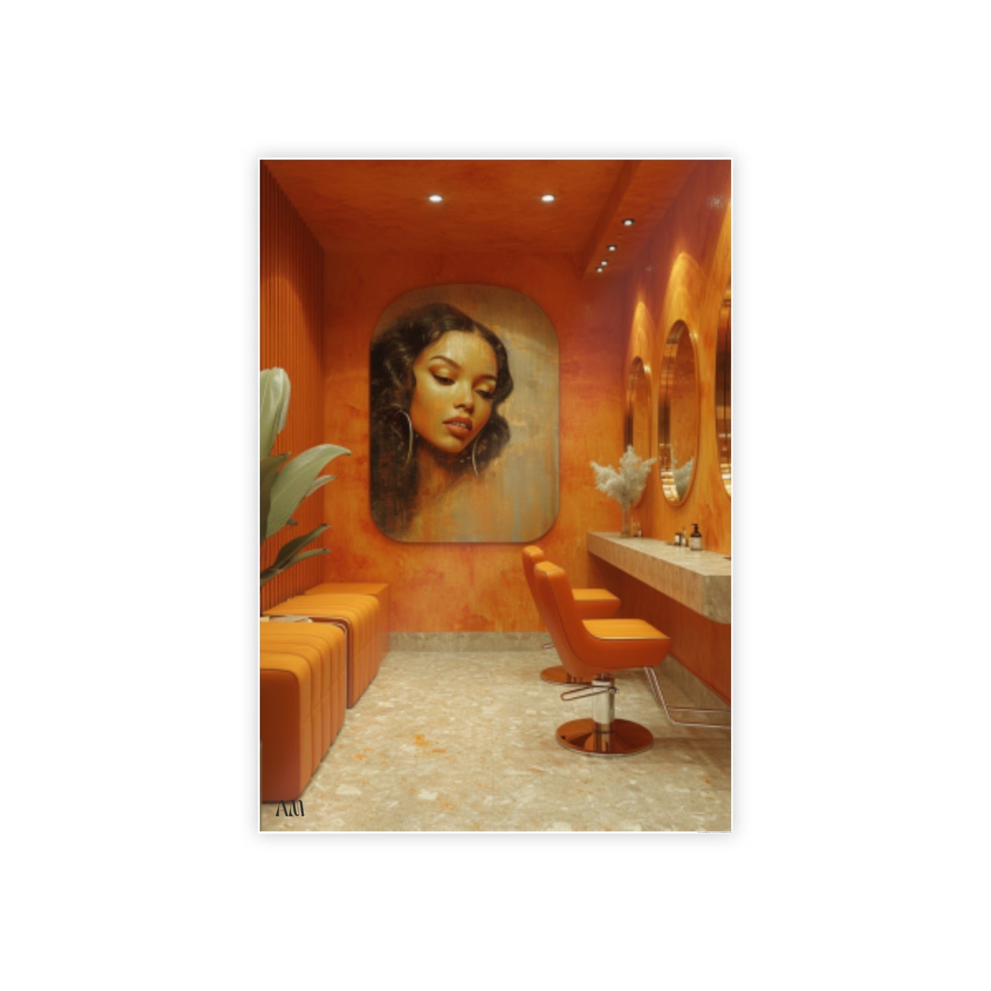 Black Hair Salon Interiors: Poster Prints Celebrating Style