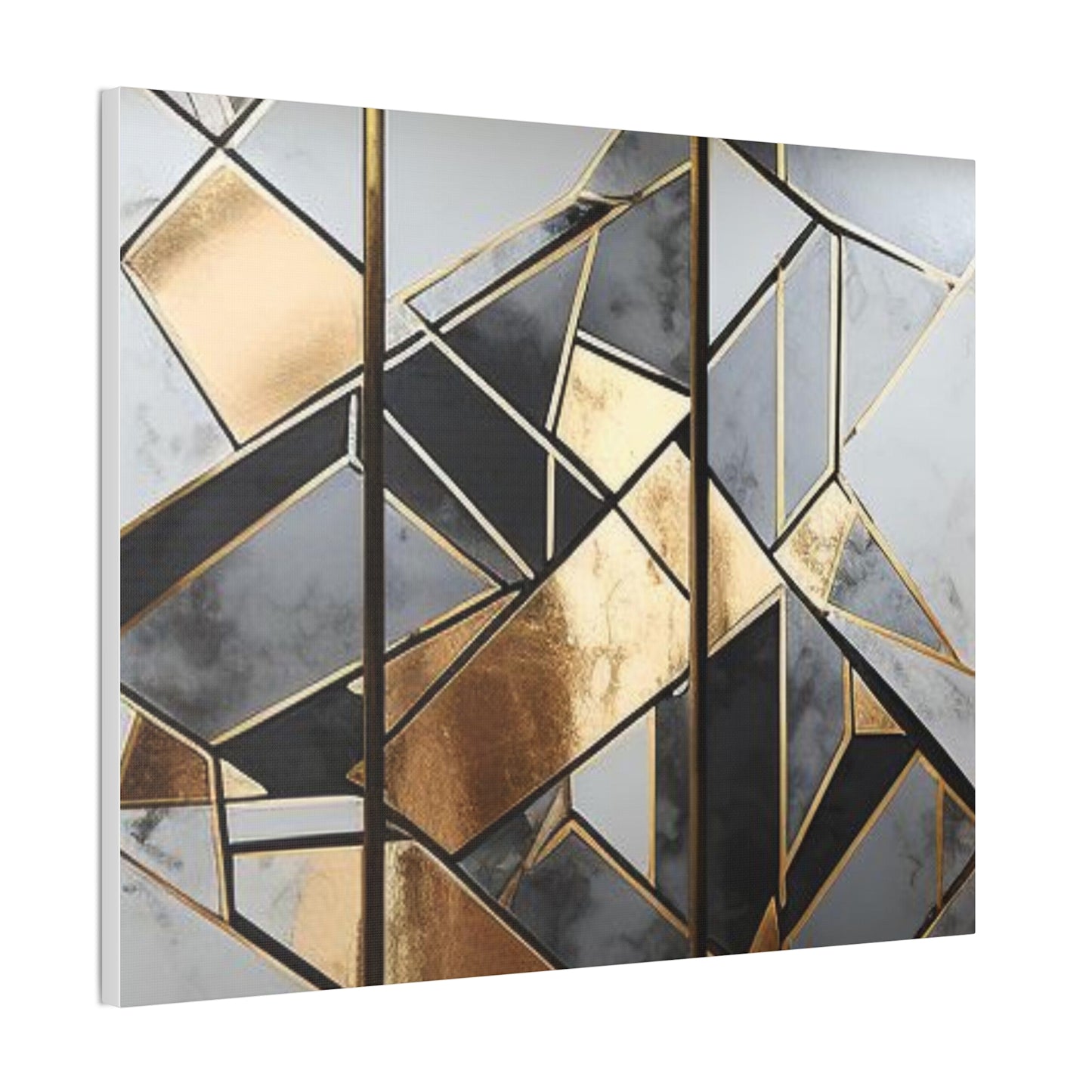 Gold and Black Elegance: A Symphony of Sophistication Canvas Print