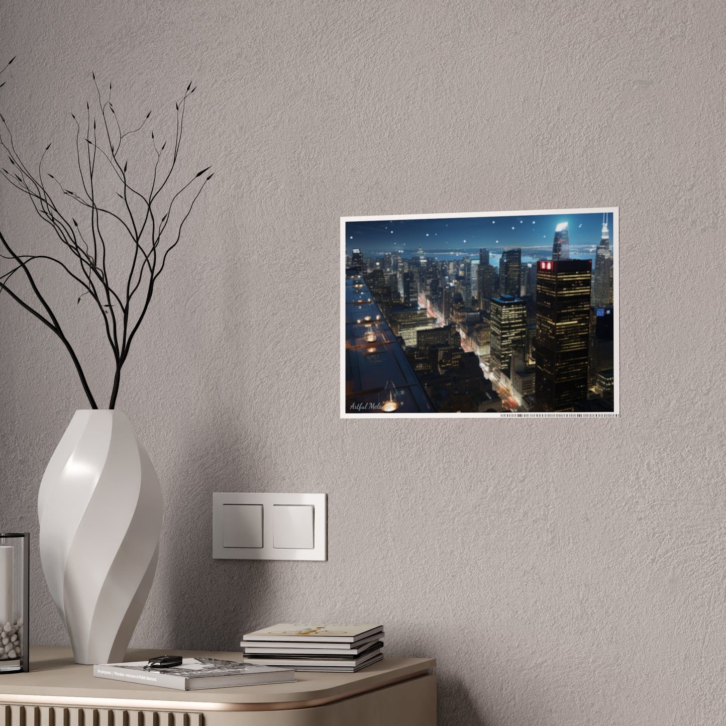 Skyline Vista: Hyper-Realistic 3D Cityscape Posters