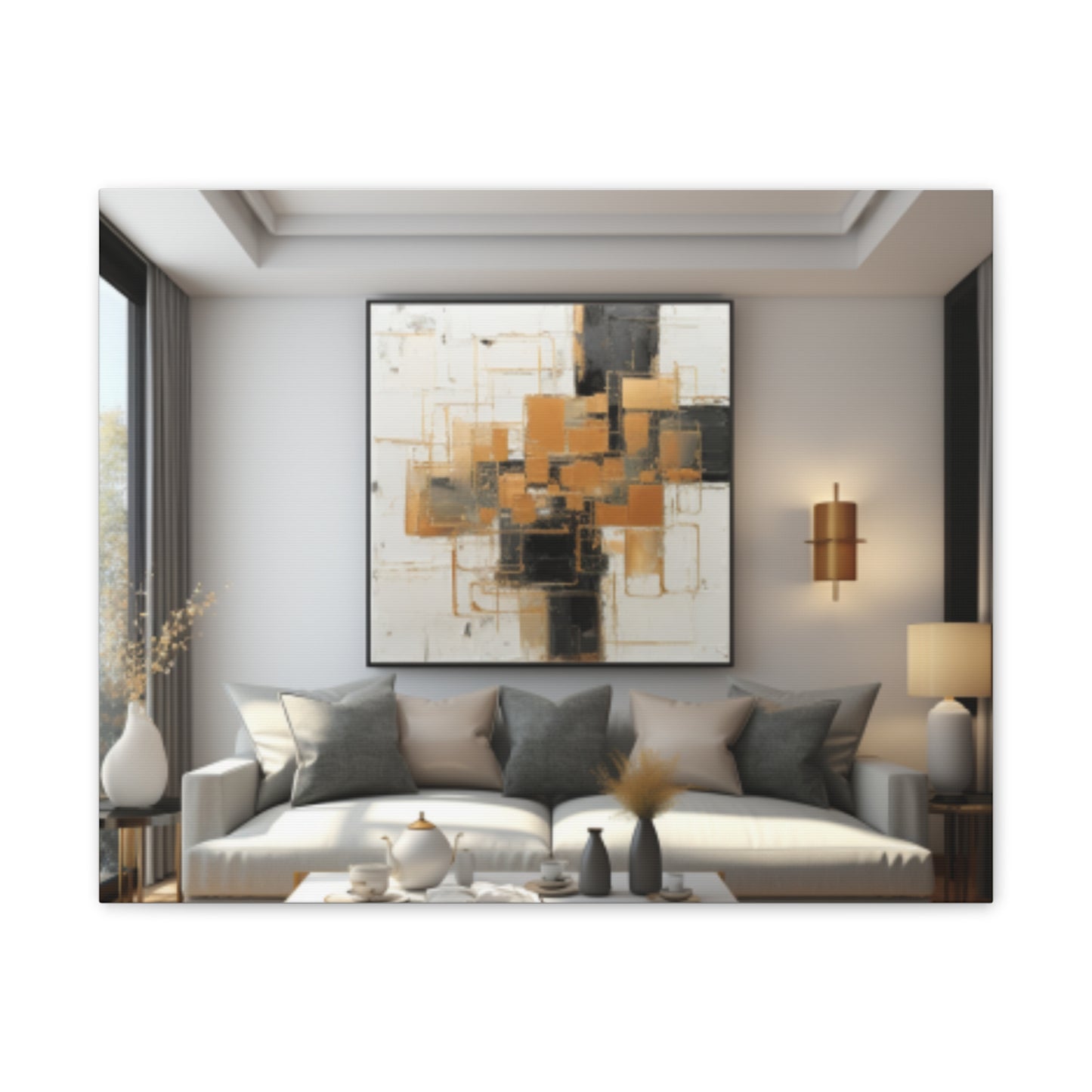 Gold and Black Elegance: A Symphony of Sophistication Canvas Print