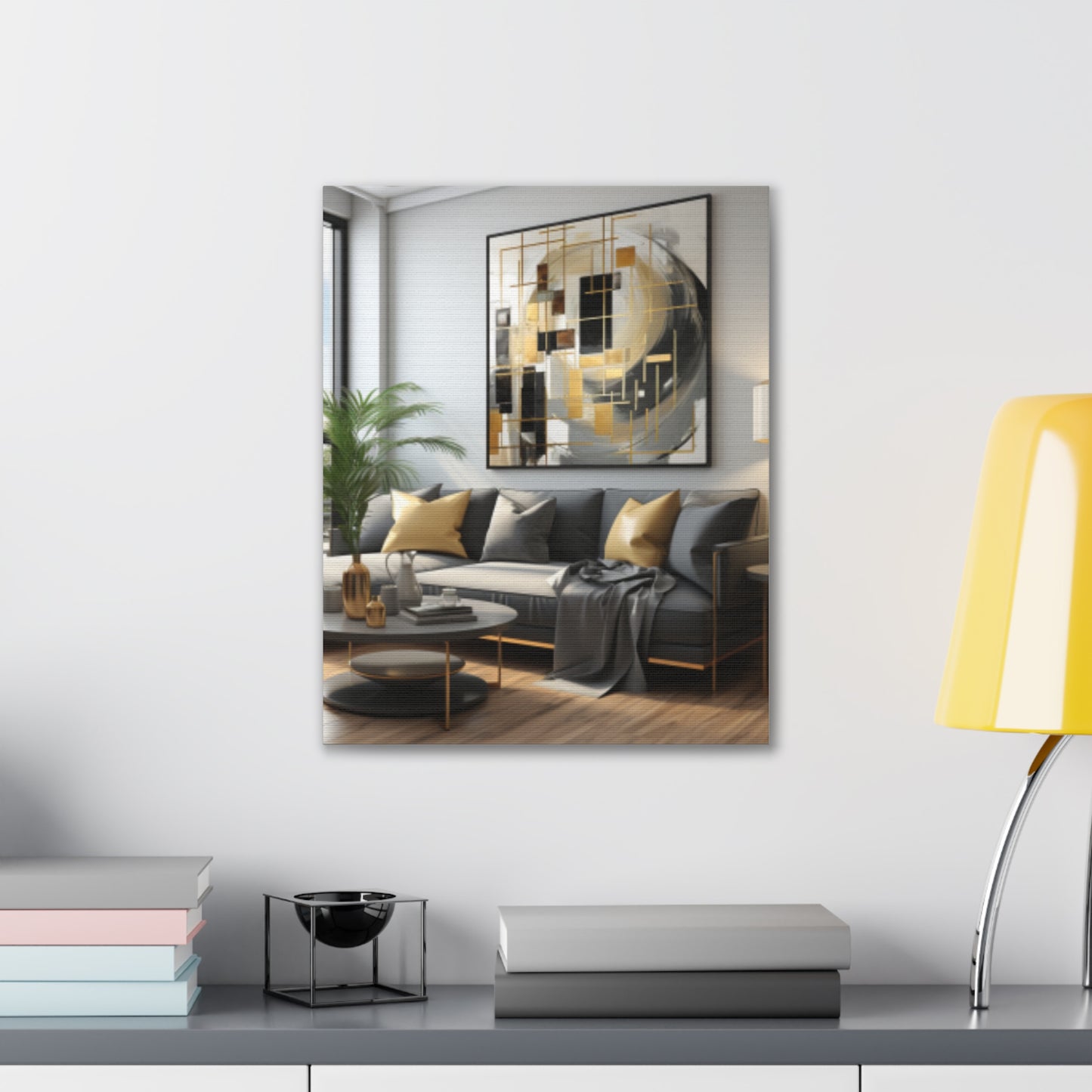 Gold and Black Elegance: A Symphony of Sophistication Canvas Print