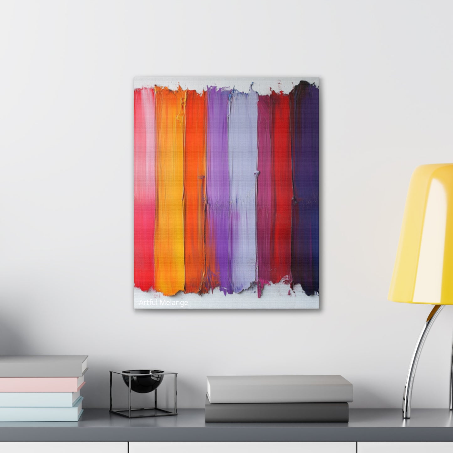 Acrylic Abstract Canvas Print - Homage to the Divine Nine/Red White Purple and Gold 5