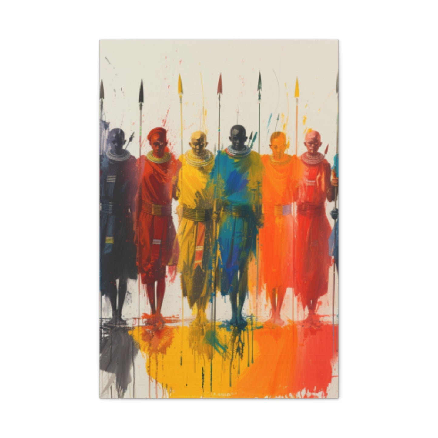 Masai Warriors Abstract Canvas Print