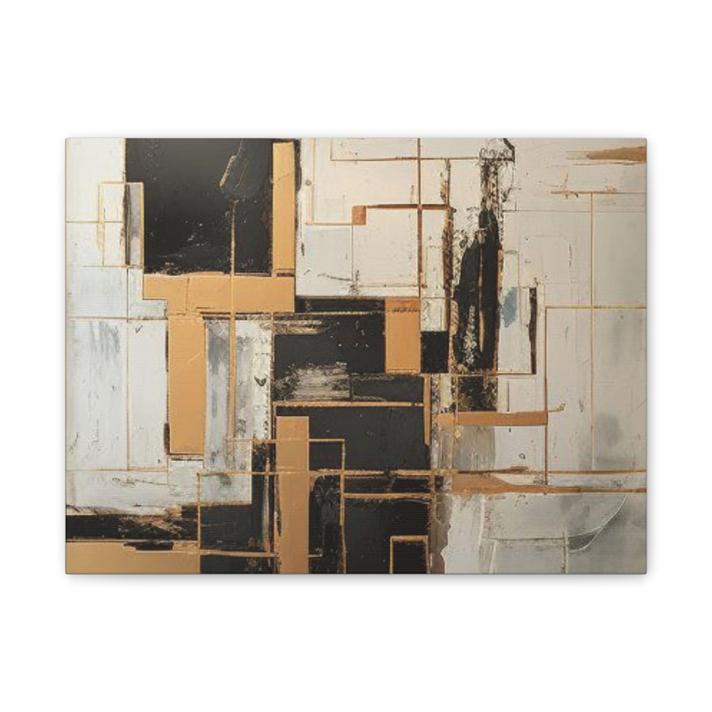 Gold and Black Elegance: A Symphony of Sophistication Canvas Print