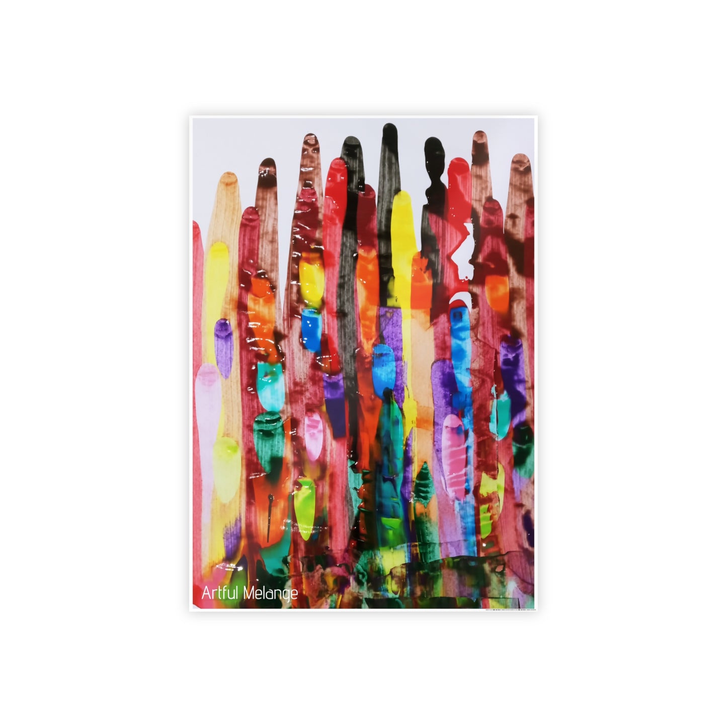 Gleaming Acrylic Abstract Poster: A Spectrum of Colorful Elegance