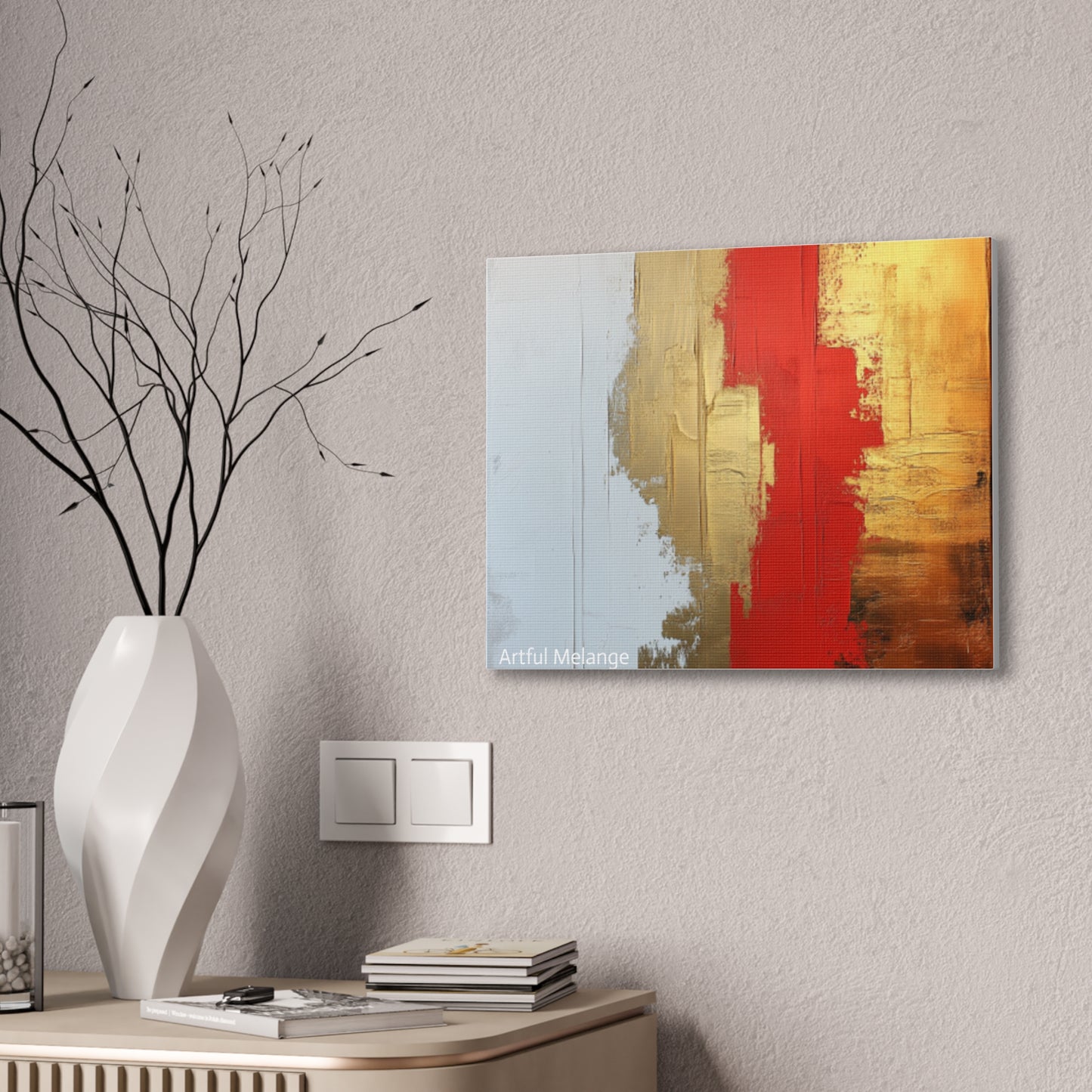 Acrylic Abstract Canvas Print - Homage to the Divine Nine/Red White and Gold 2