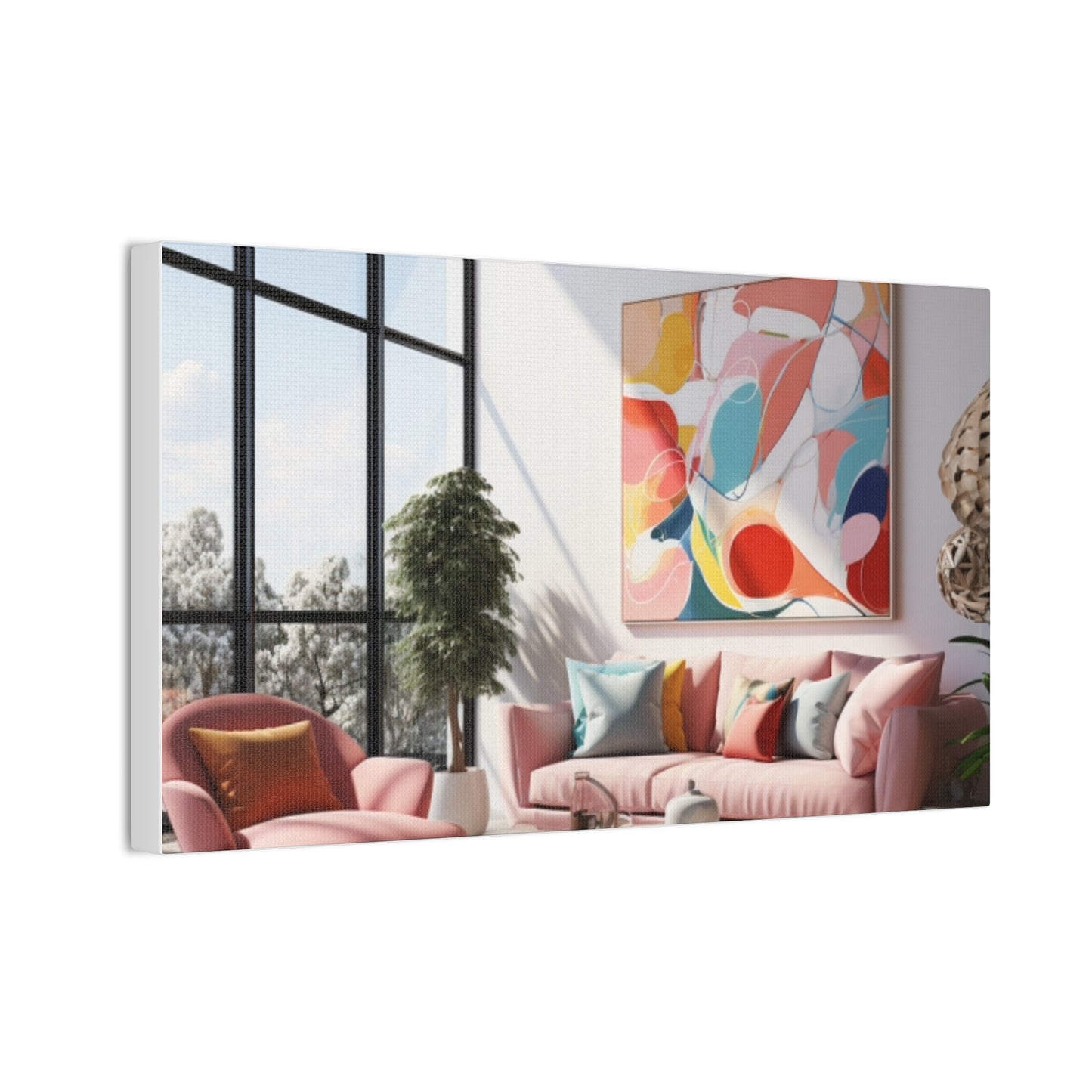 Timeless Elegance: Refined Pink Hues Canvas Print for Sophisticated Living Spaces