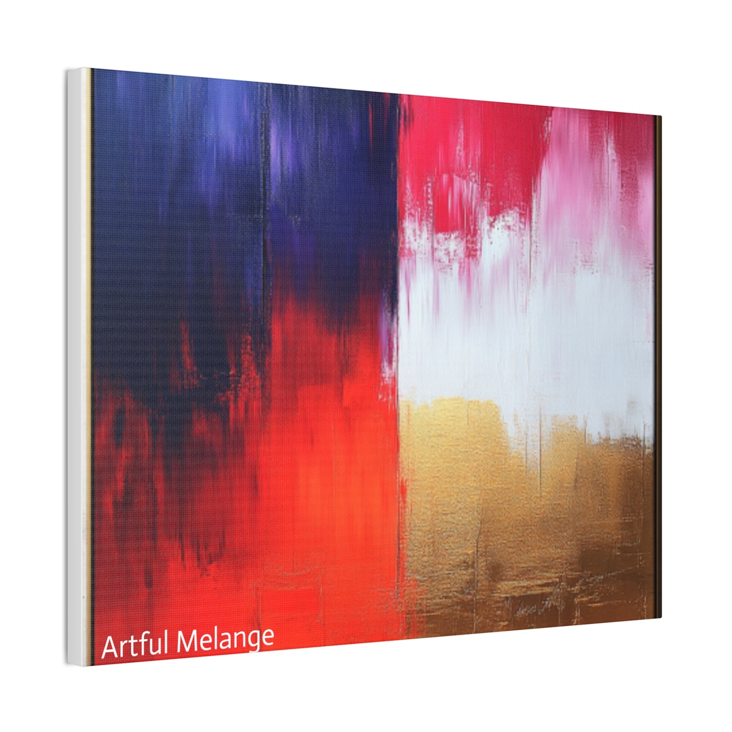 Acrylic Abstract Canvas Print - Homage to the Divine Nine/Red White Purple and Gold 2