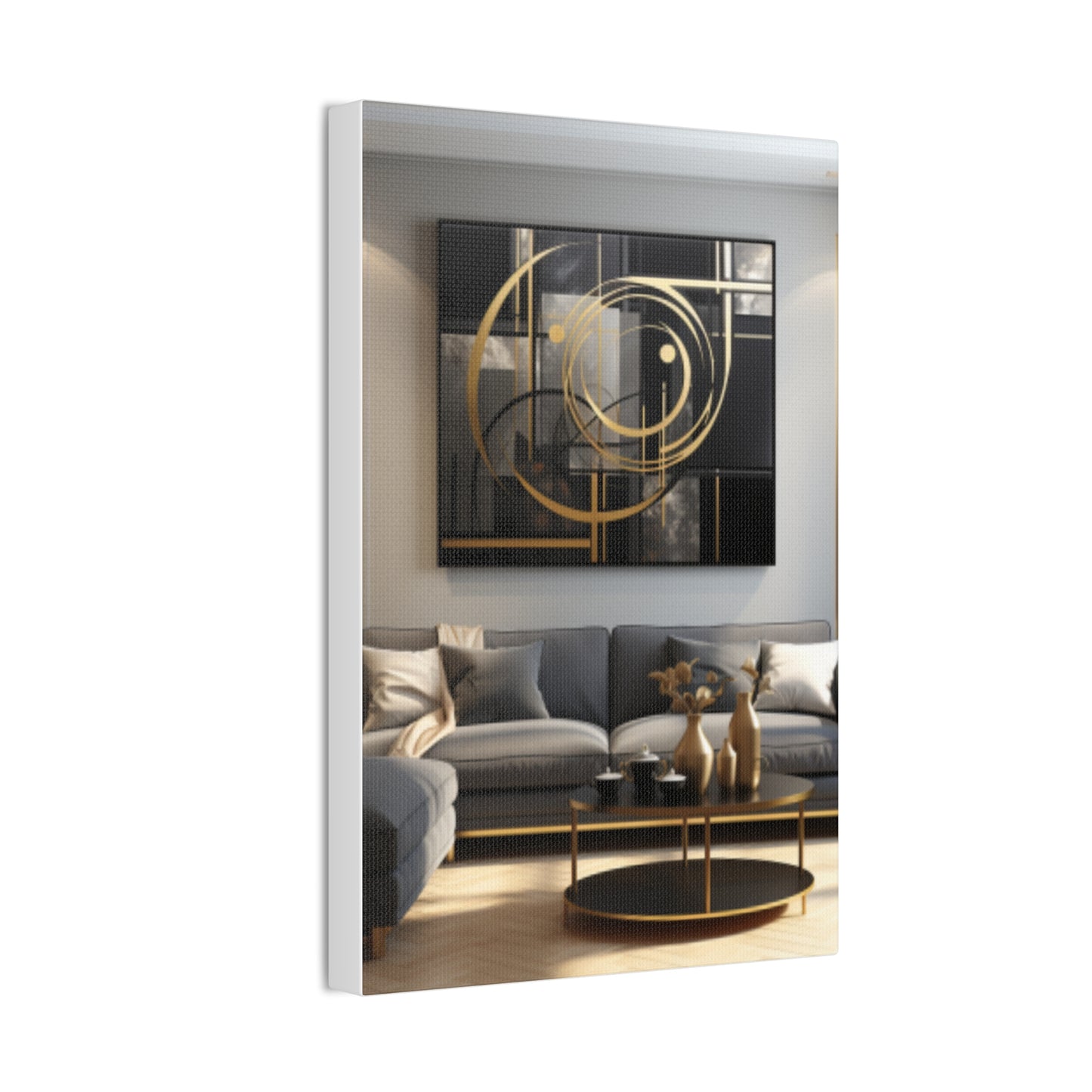 Gold and Black  Elegance: A Symphony of Sophistication Canvas Print