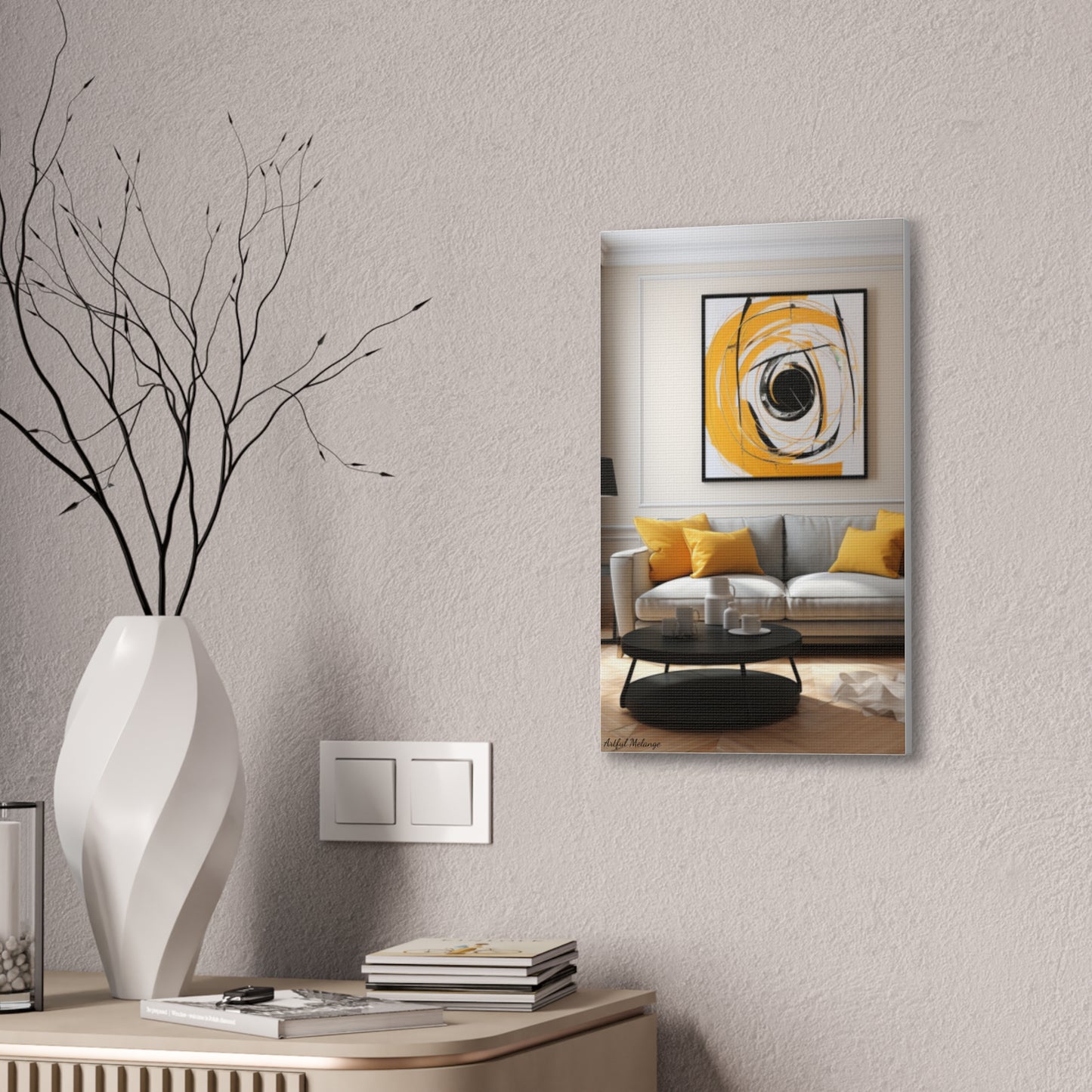 Timeless Elegance: Refined Yellow Hues Canvas Print for Sophisticated Living Spaces