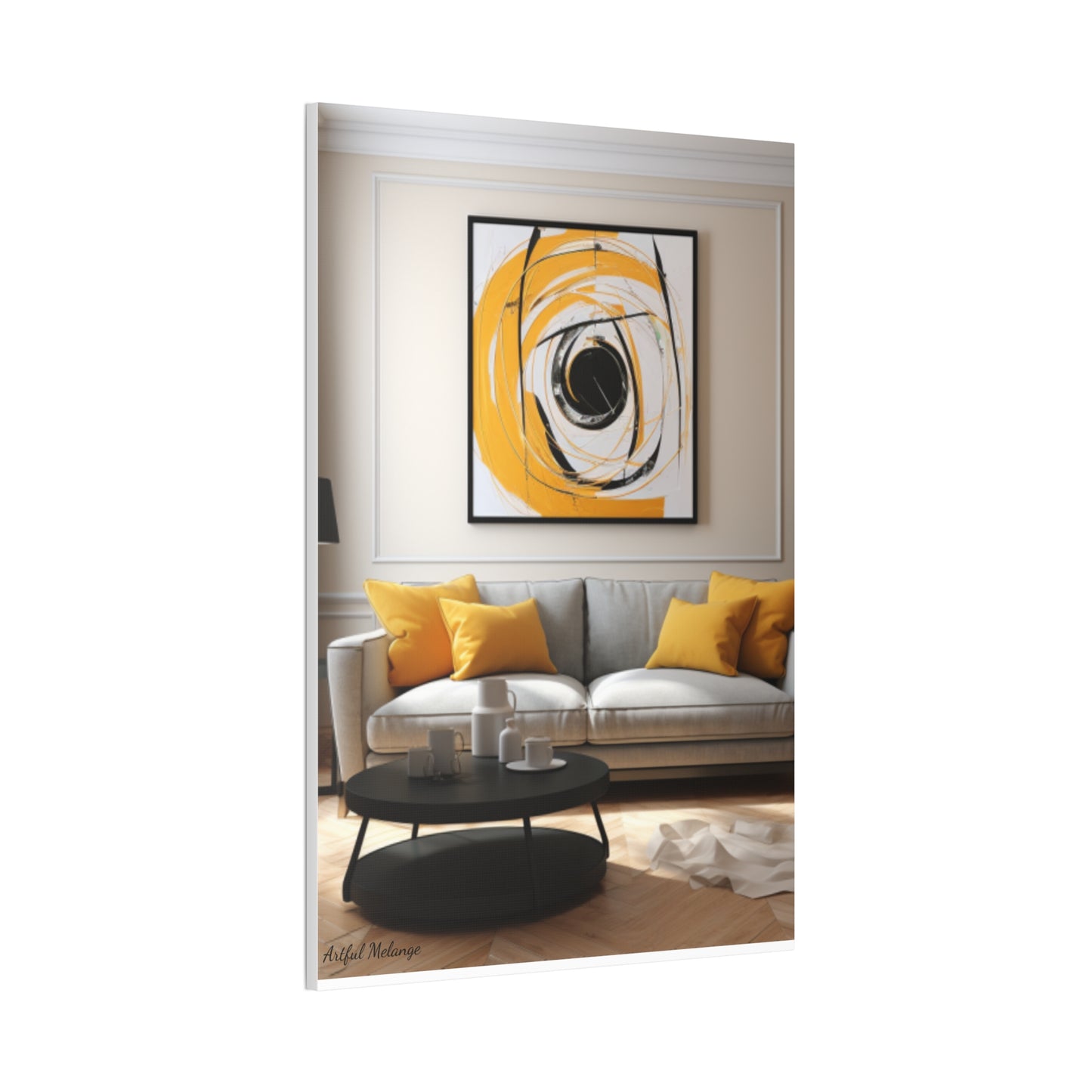 Timeless Elegance: Refined Yellow Hues Canvas Print for Sophisticated Living Spaces