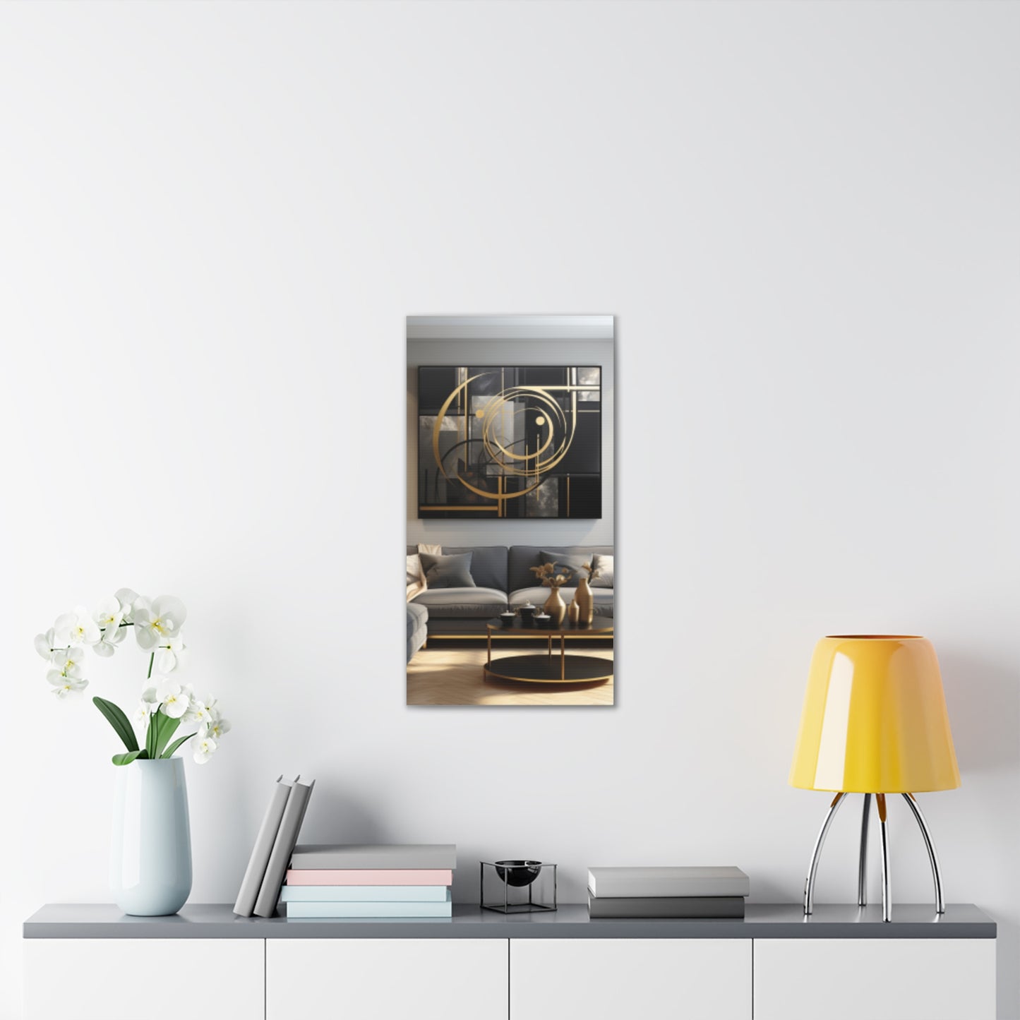 Gold and Black  Elegance: A Symphony of Sophistication Canvas Print