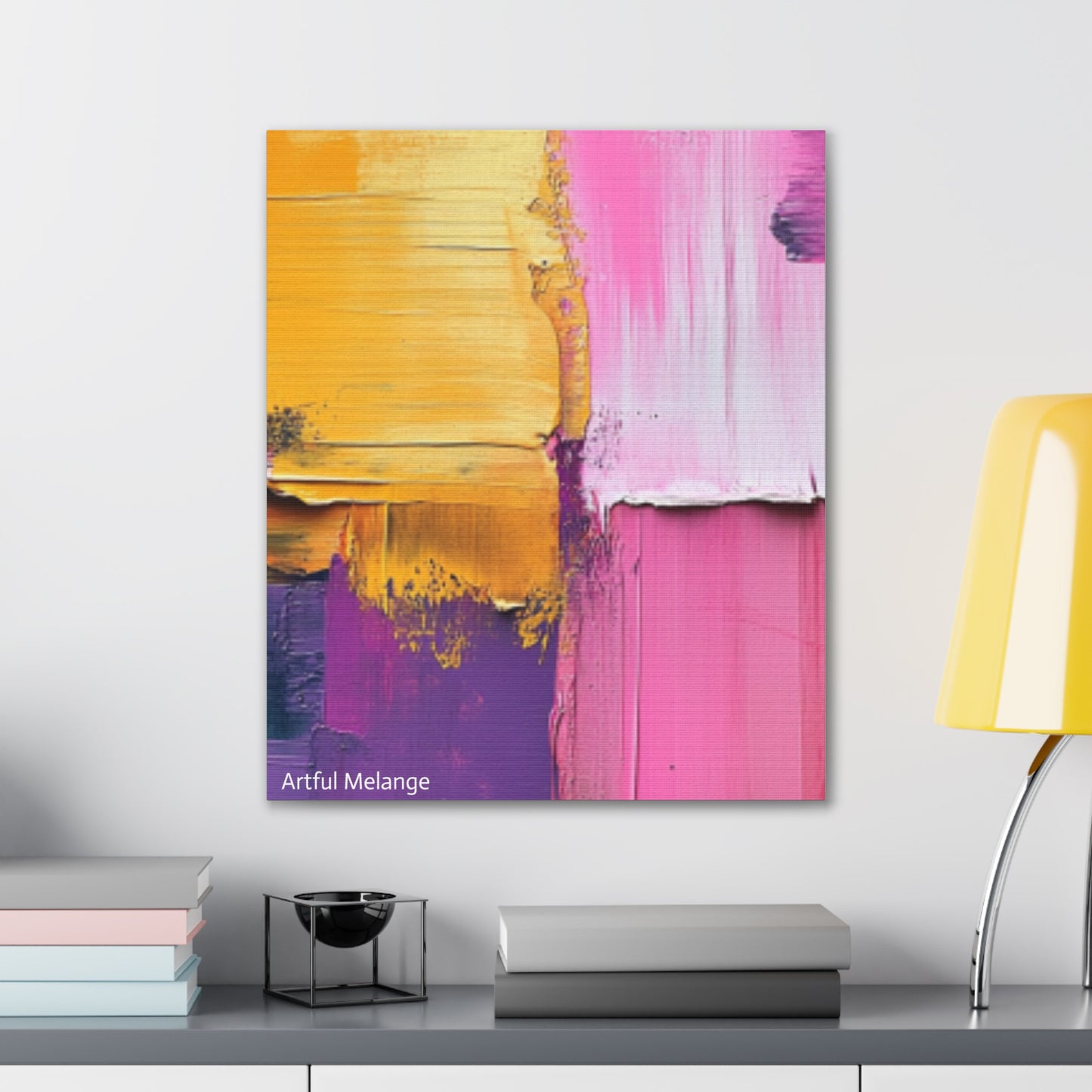 Acrylic Abstract Canvas Print - Homage to the Divine Nine/Gold Purple Pink and Green 5