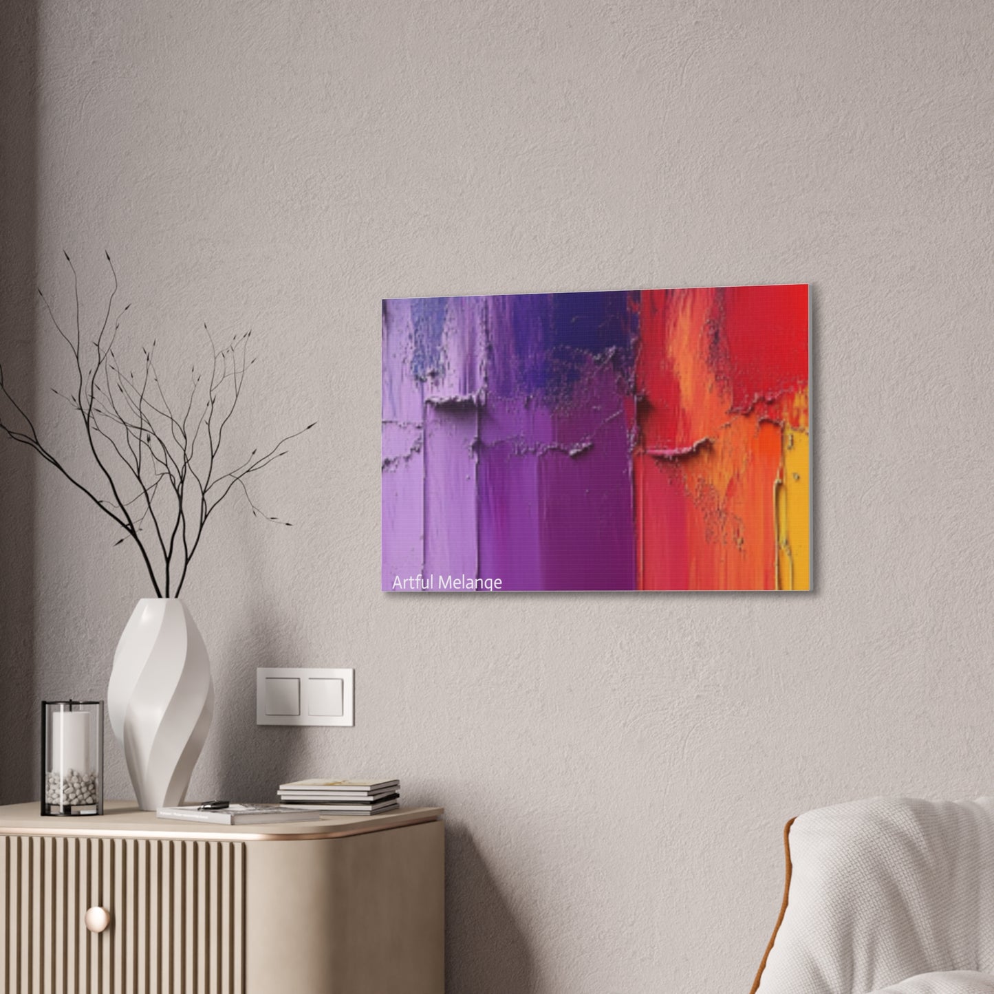 Acrylic Abstract Canvas Print - Homage to the Divine Nine/Red White Purple and Gold 4