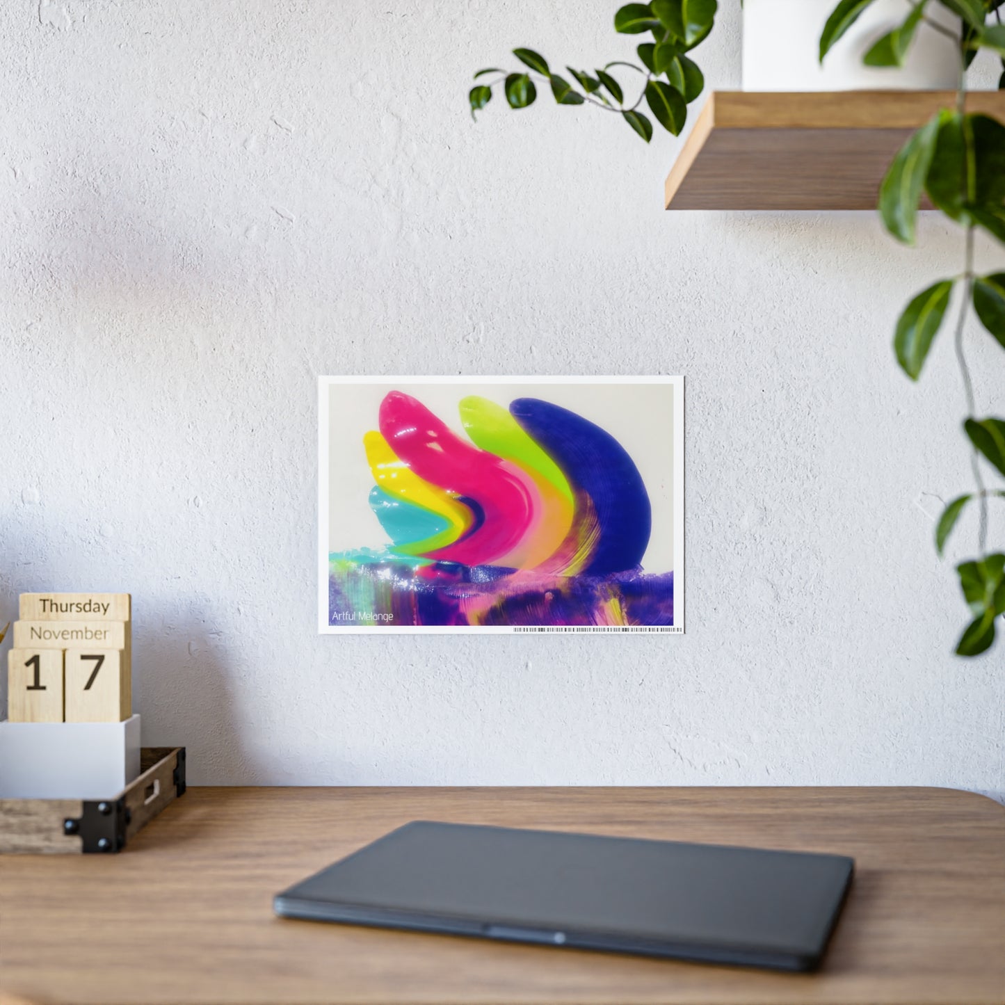 Gleaming Acrylic Abstract Poster: A Spectrum of Colorful Elegance