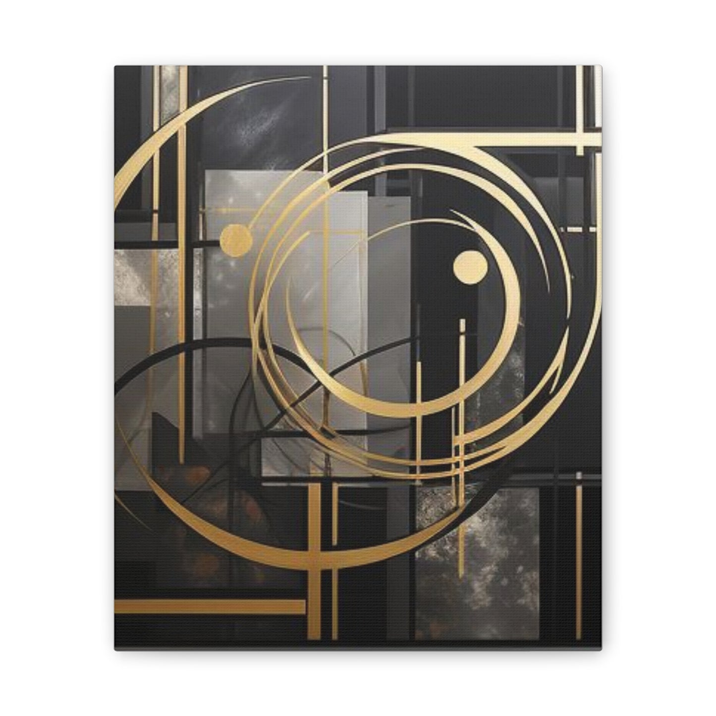 Gold and Black Elegance: A Symphony of Sophistication Canvas Print