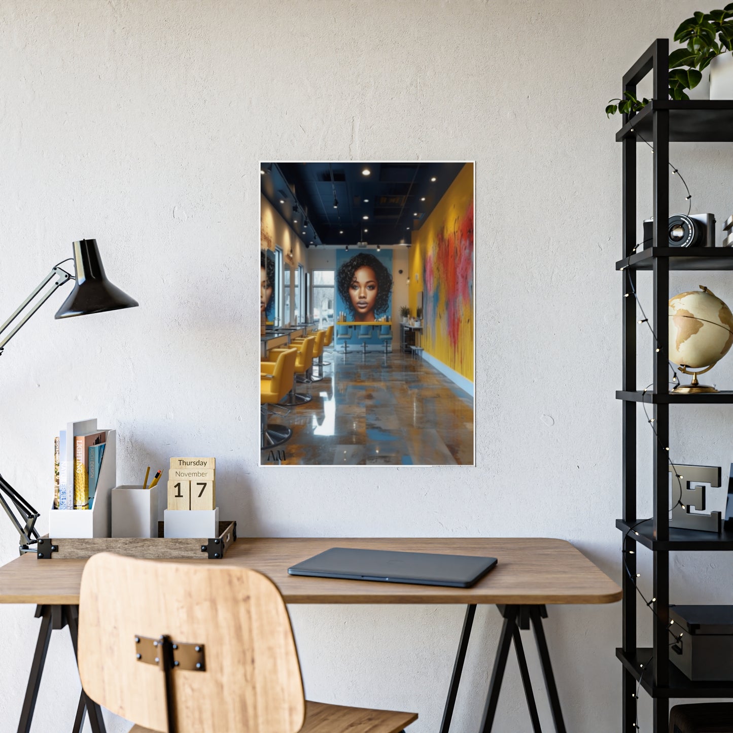 Black Hair Salon Interiors: Poster Prints Celebrating Style